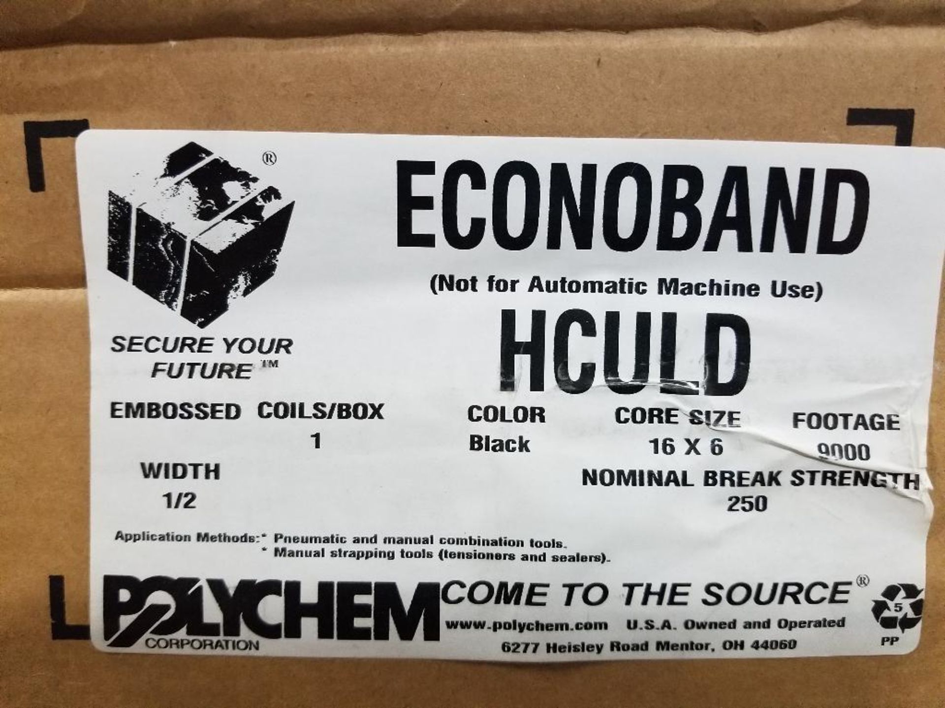 Qty 4 - Polychem Econoband HCULD 9000Ft black banding. 1/2". - Image 2 of 2