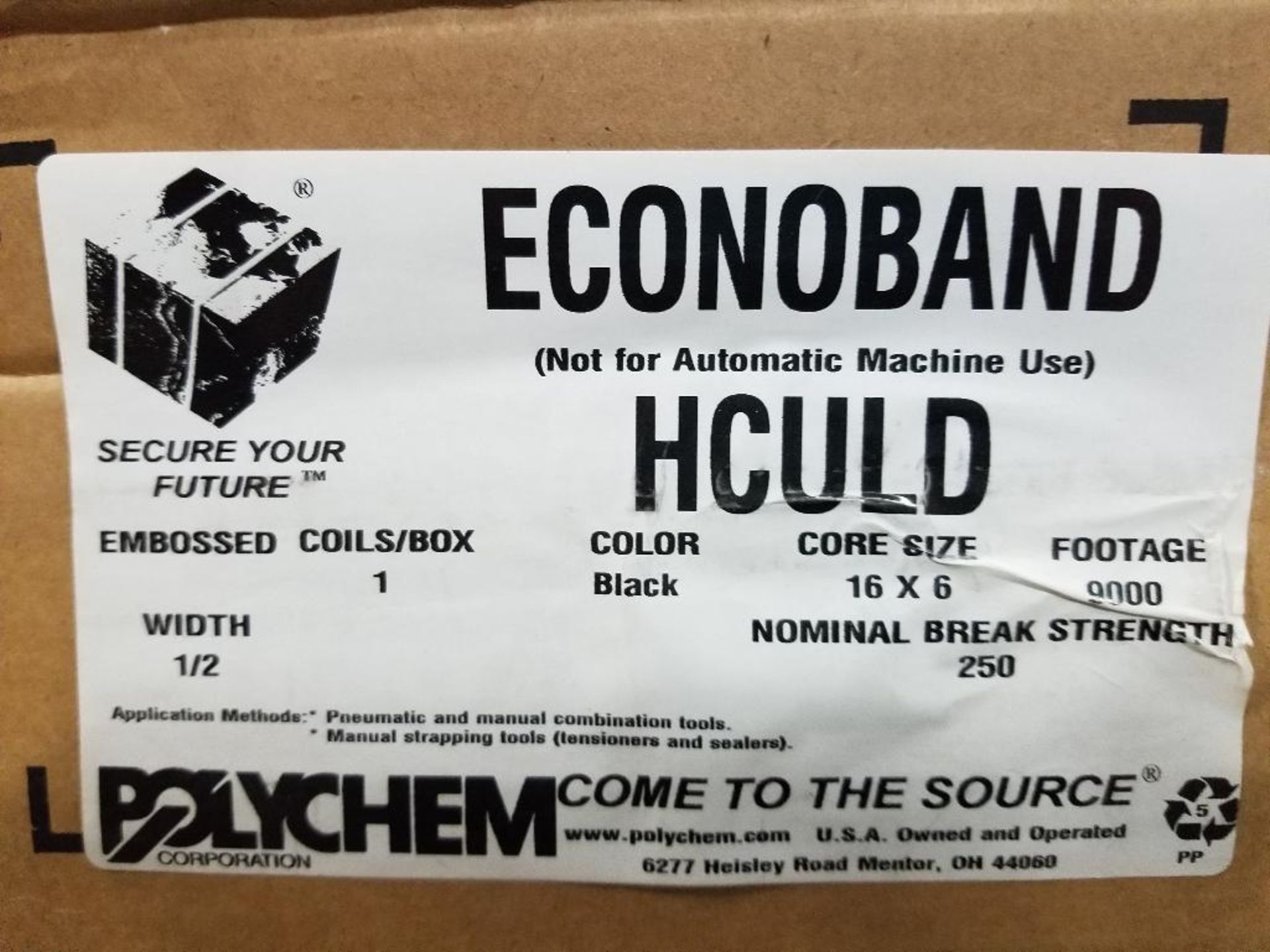 Qty 4 - Polychem Econoband HCULD 9000Ft black banding. 1/2". - Image 2 of 2