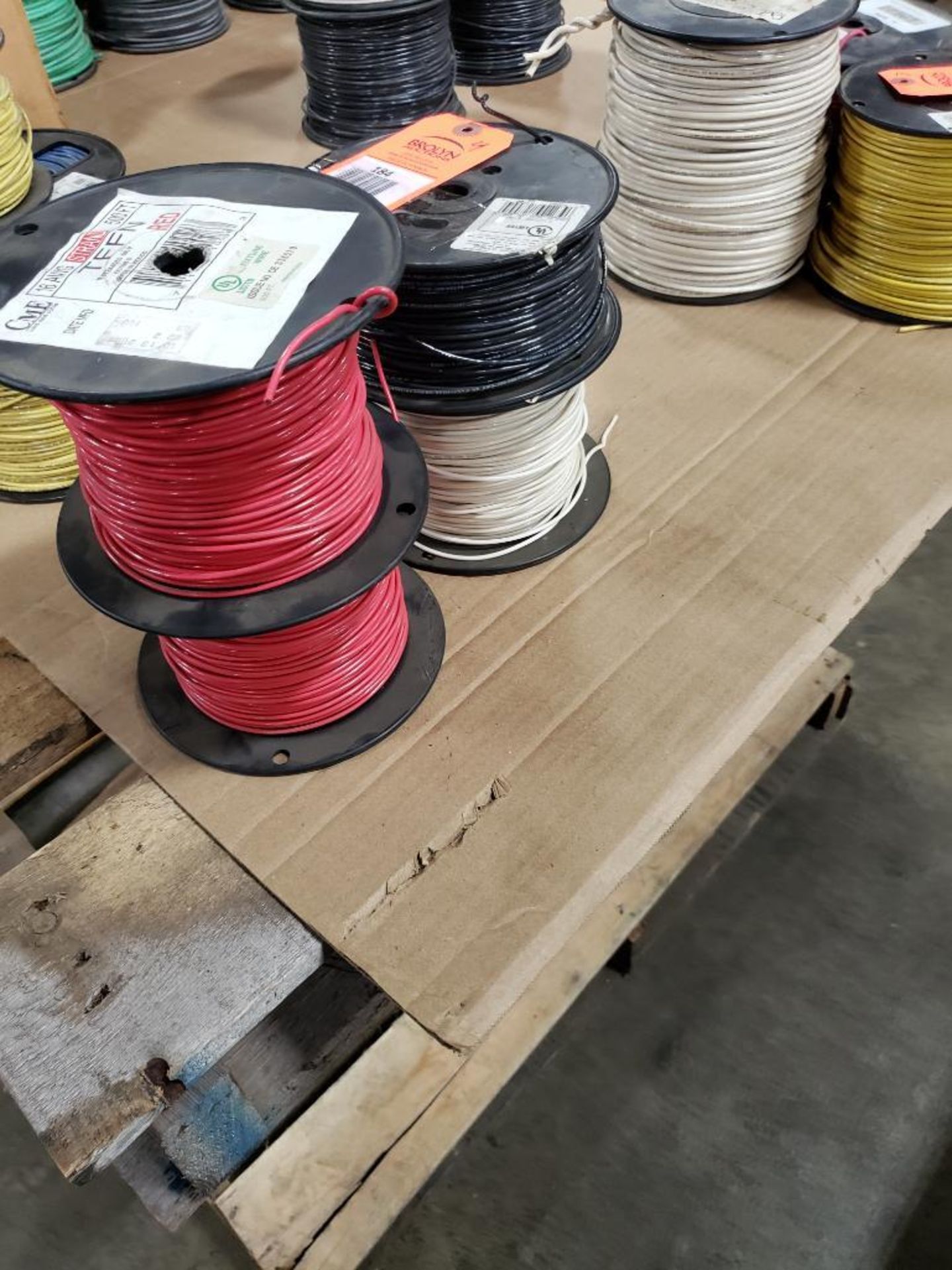 Qty 4 - Spool of CME contractor wire. 16-RED TFFN, 16-WHITE TFFN.