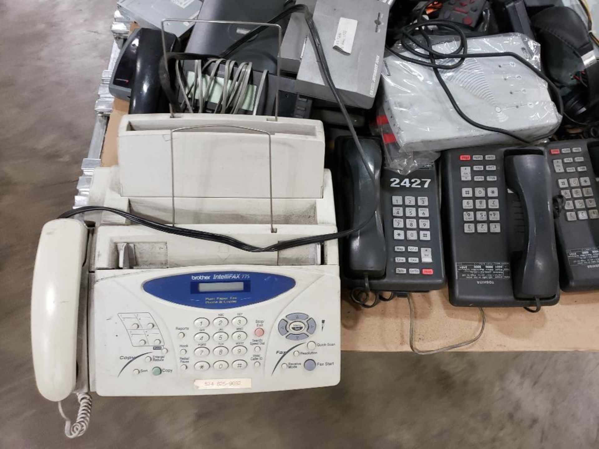 Pallet of assorted communications. Phones, fax machine. power supply. Brother, Dell. - Image 8 of 10