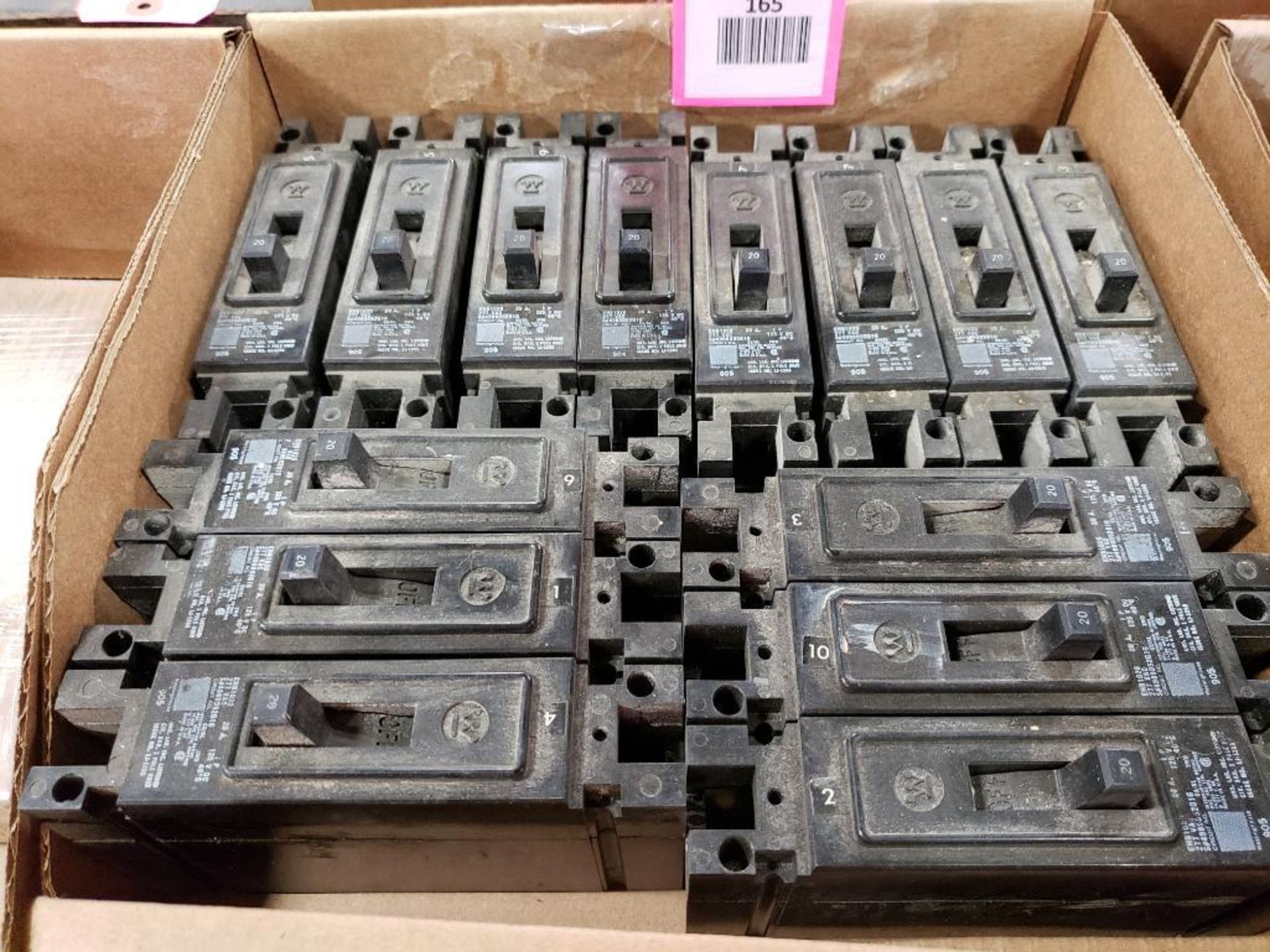 Qty 14 - Assorted Westinghouse molded case breaker. 20 AMP.