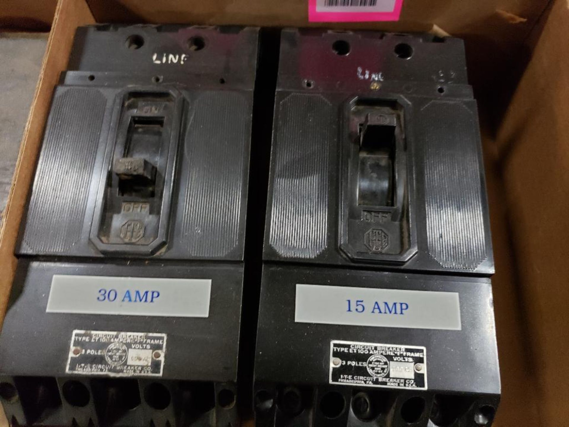 Qty 2 - Assorted ITE molded case breaker. 30 and 15 amps. - Image 7 of 7