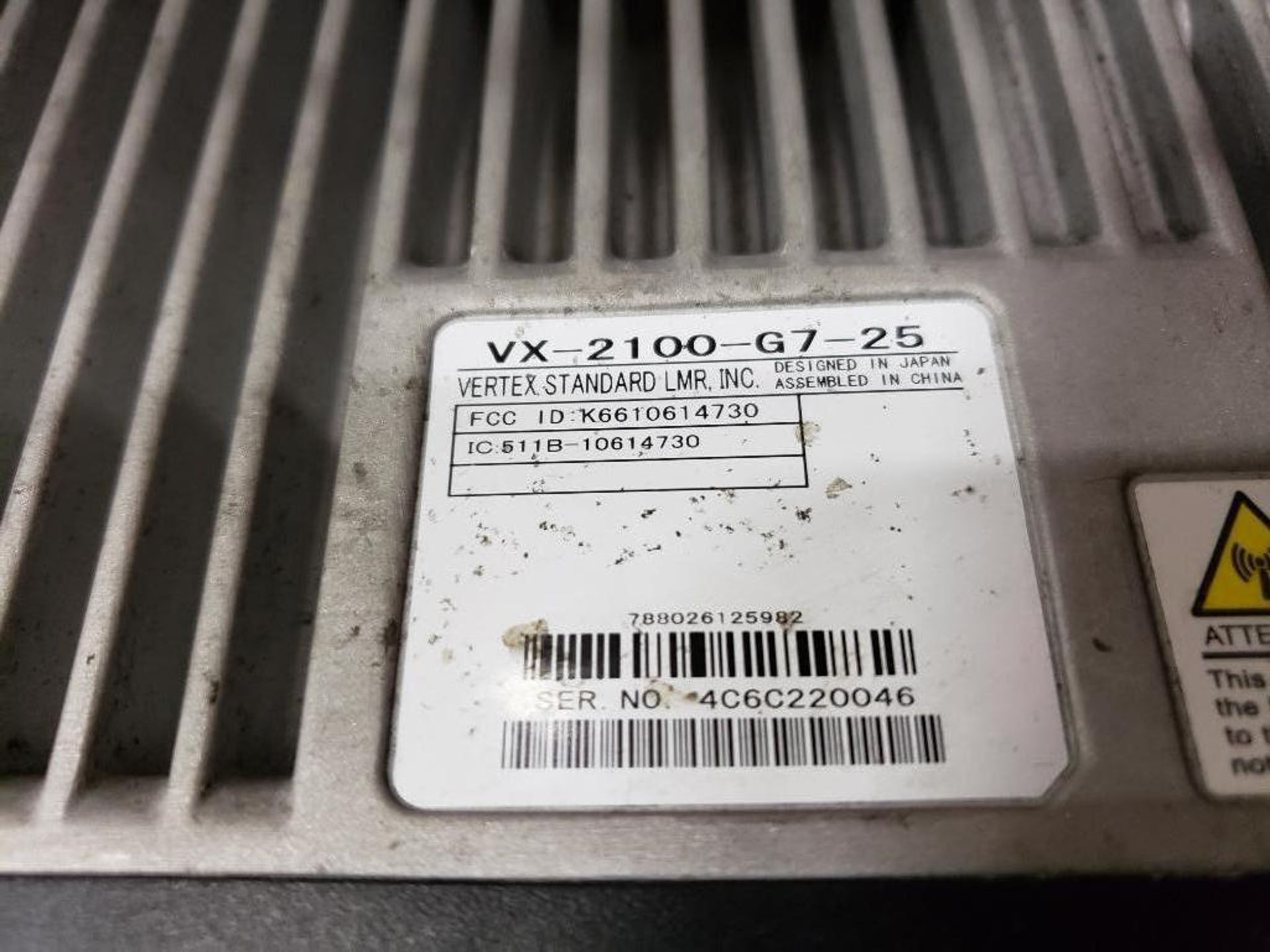 Vertex VX-2100-G7-25 2-way radio. - Image 3 of 3
