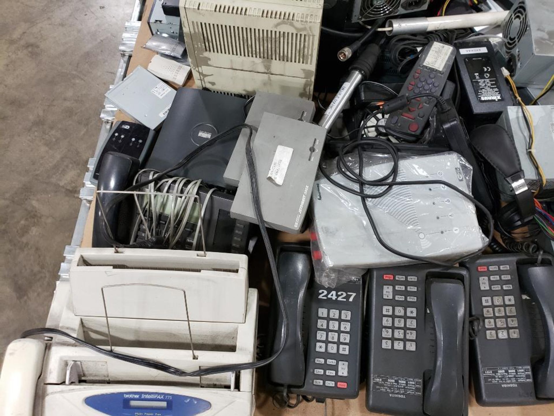 Pallet of assorted communications. Phones, fax machine. power supply. Brother, Dell. - Image 7 of 10
