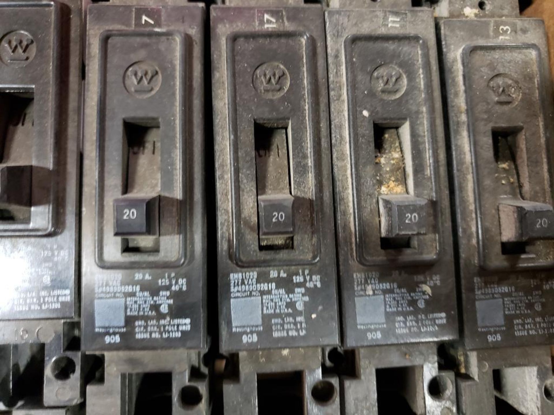 Qty 14 - Assorted Westinghouse molded case breaker. 20 AMP. - Image 9 of 10