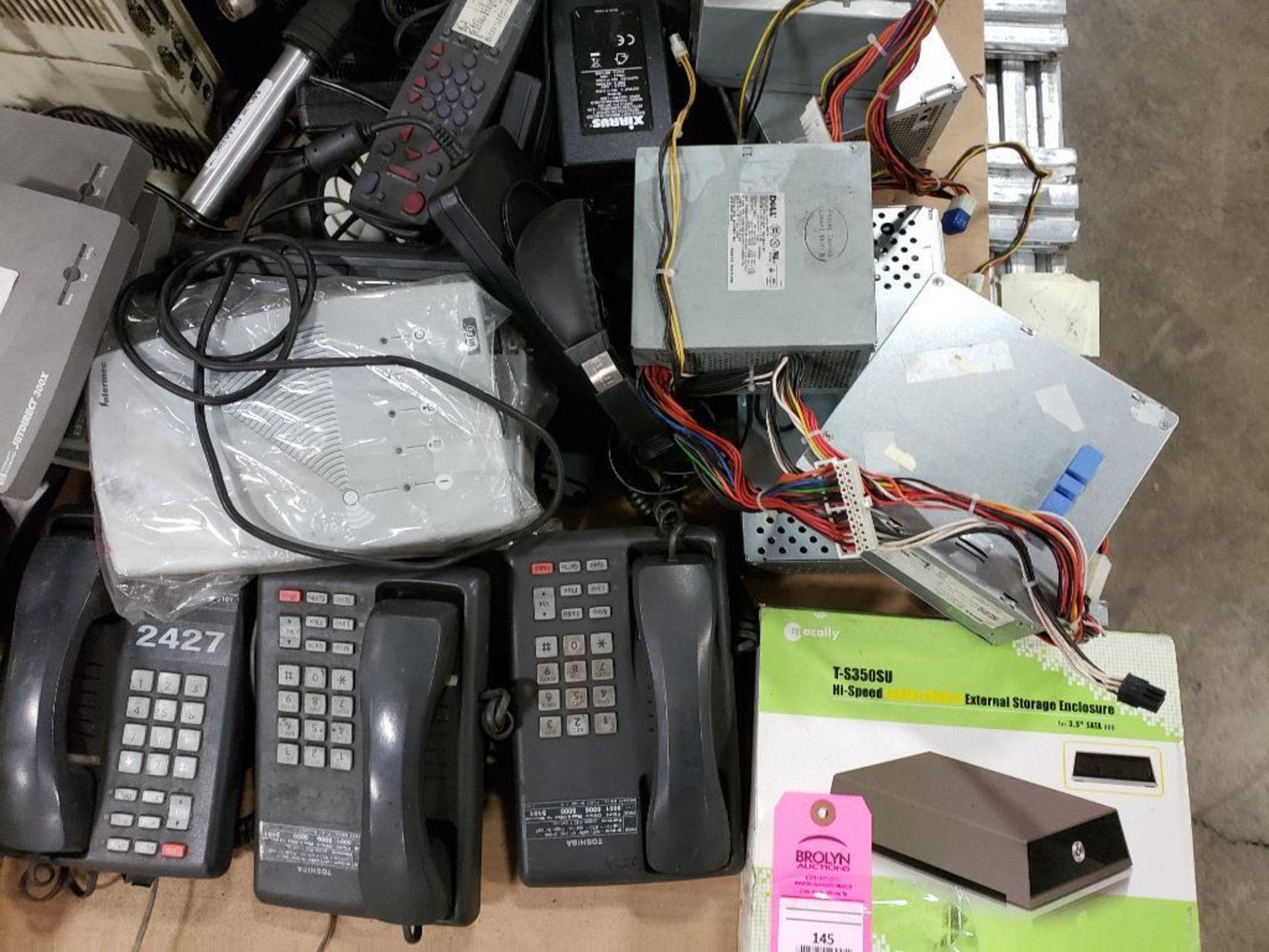 Pallet of assorted communications. Phones, fax machine. power supply. Brother, Dell. - Image 2 of 10