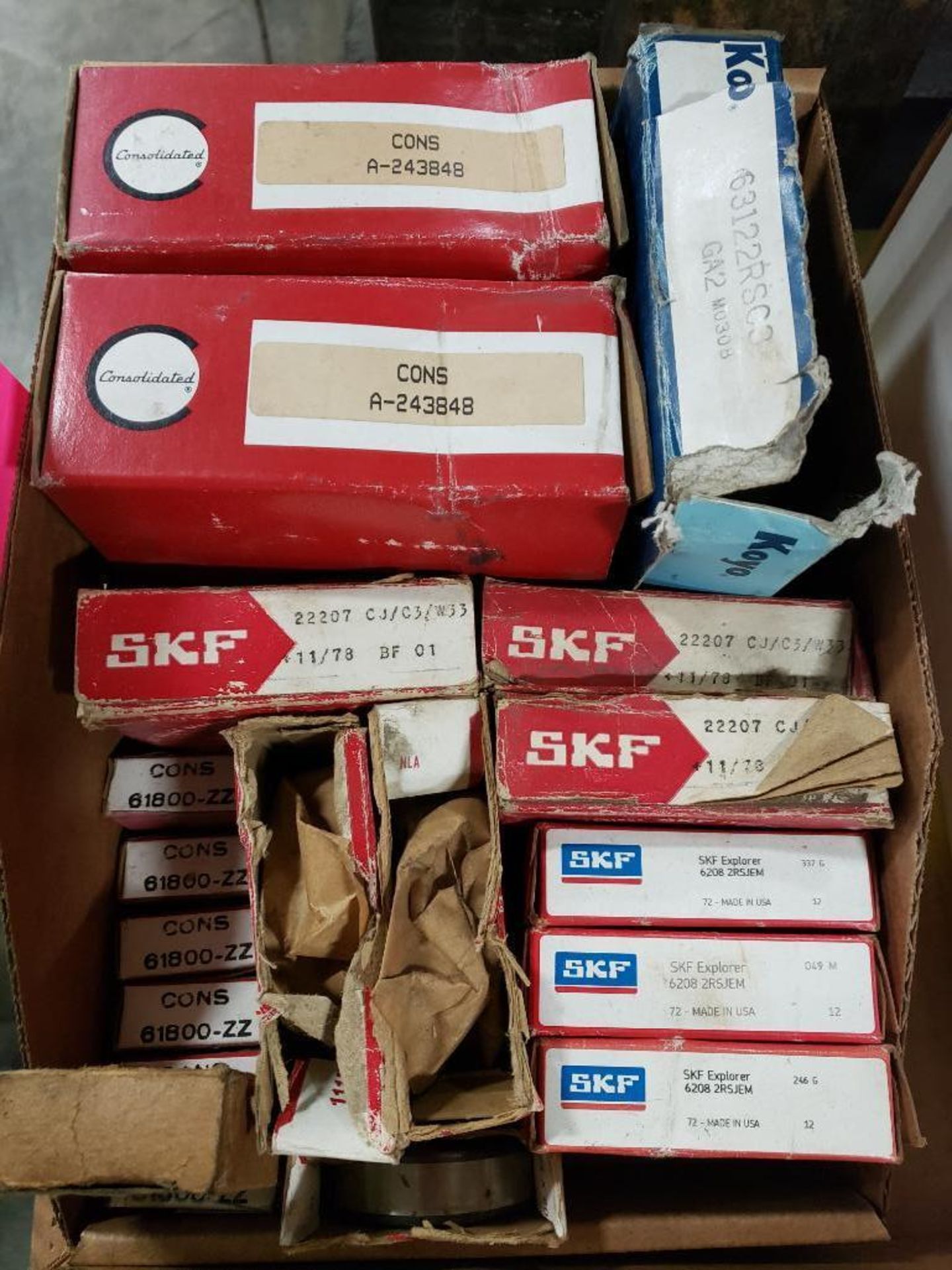 Assorted bearings. Consolidated, SKF, Koyo.