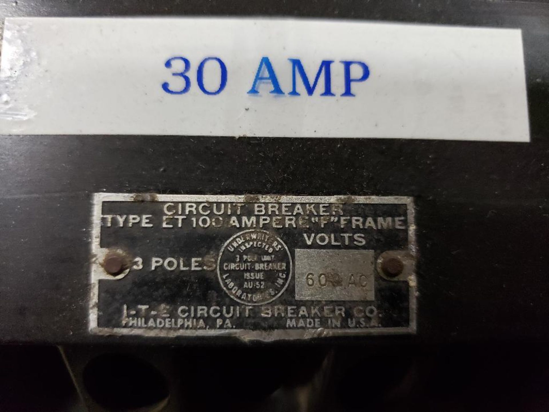 Qty 2 - Assorted ITE molded case breaker. 30 and 15 amps. - Image 5 of 7