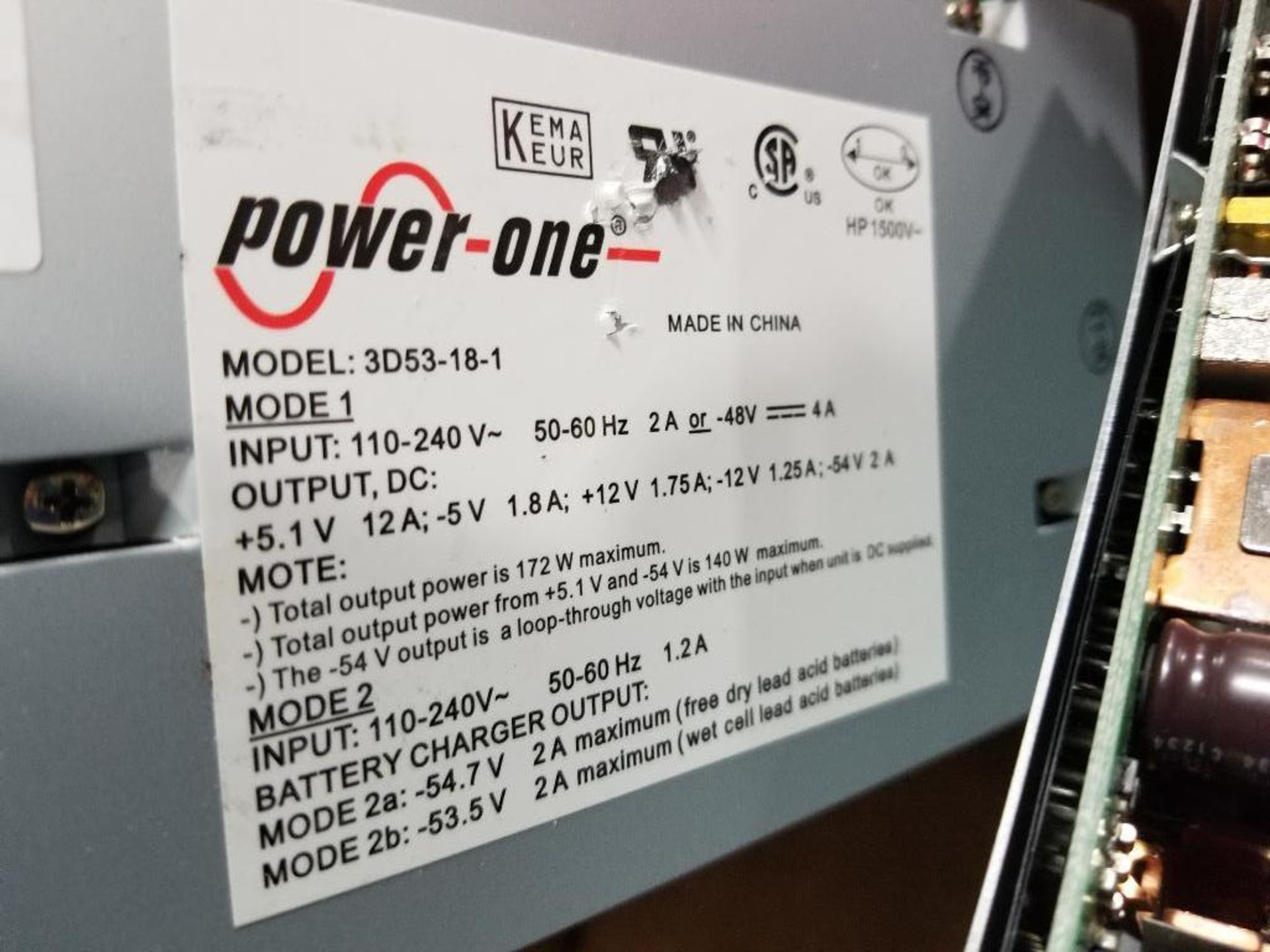 Qty 3 - Power One 3D53-18-1 power supply. - Image 3 of 4