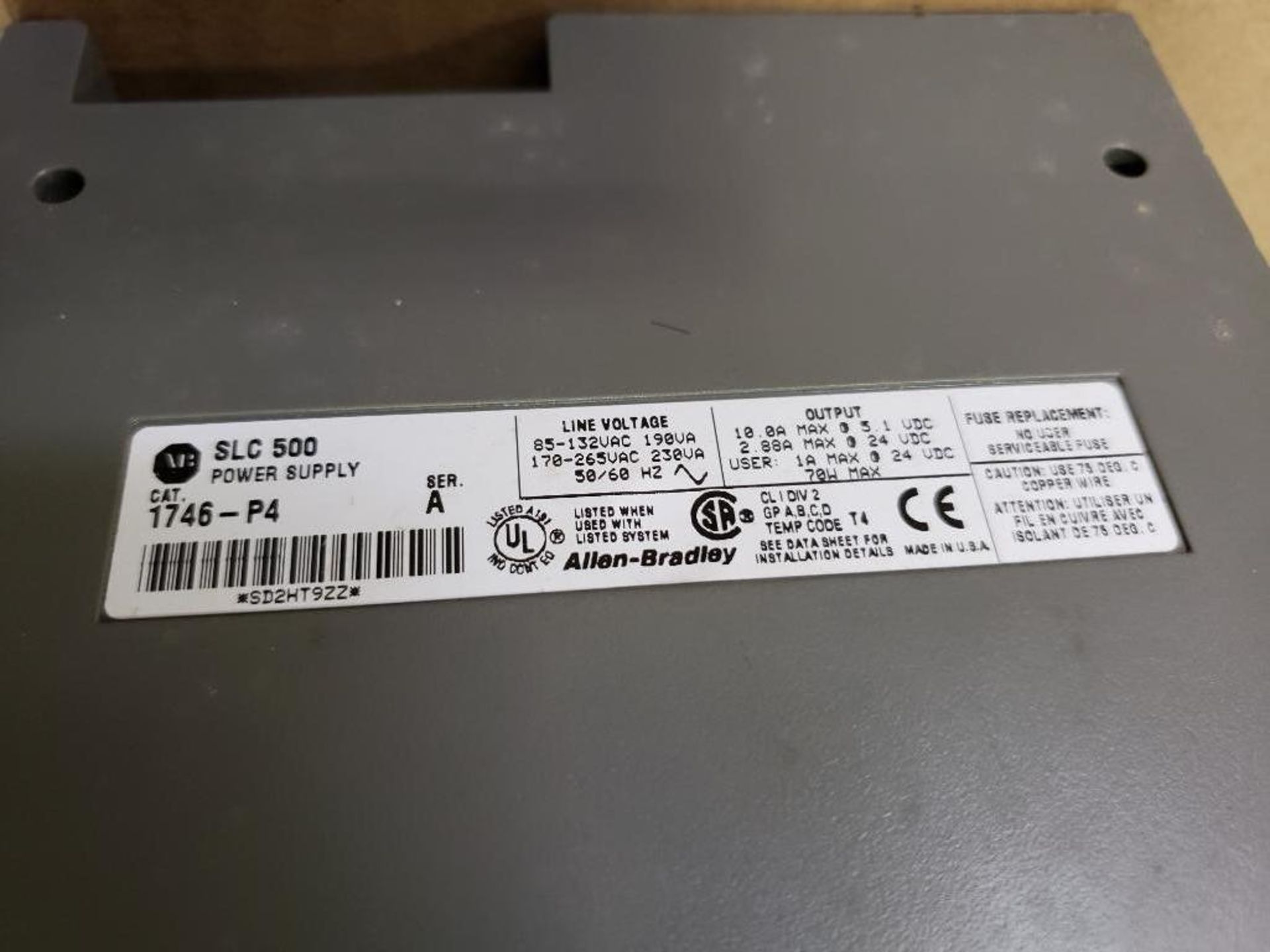 Allen Bradley SLC-500 PLC Rack. Keyed CPU Module. - Image 4 of 5