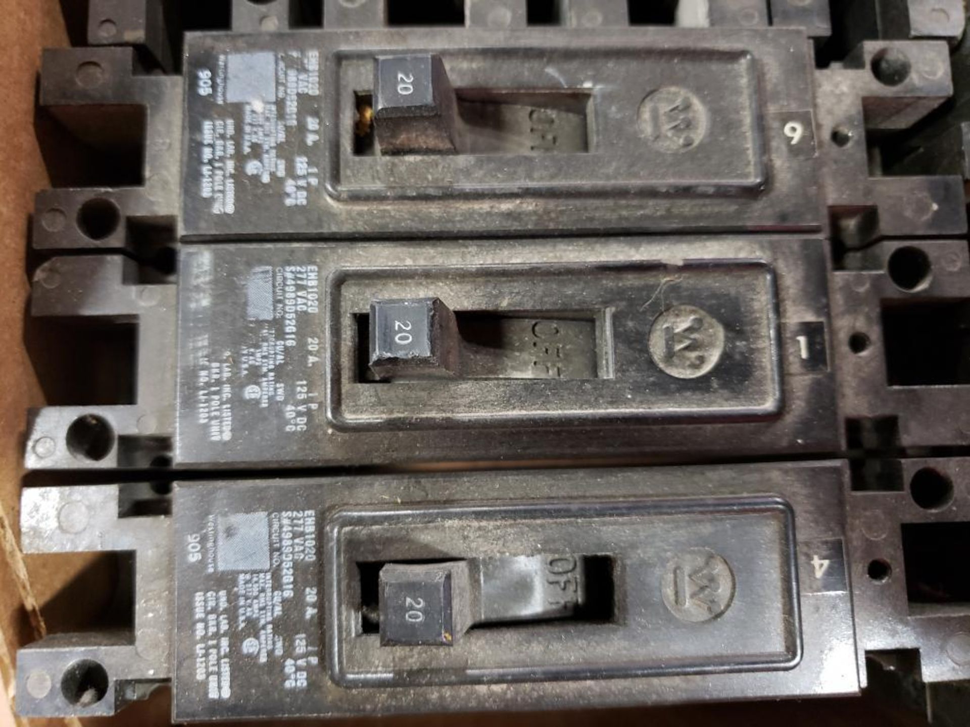 Qty 14 - Assorted Westinghouse molded case breaker. 20 AMP. - Image 7 of 10