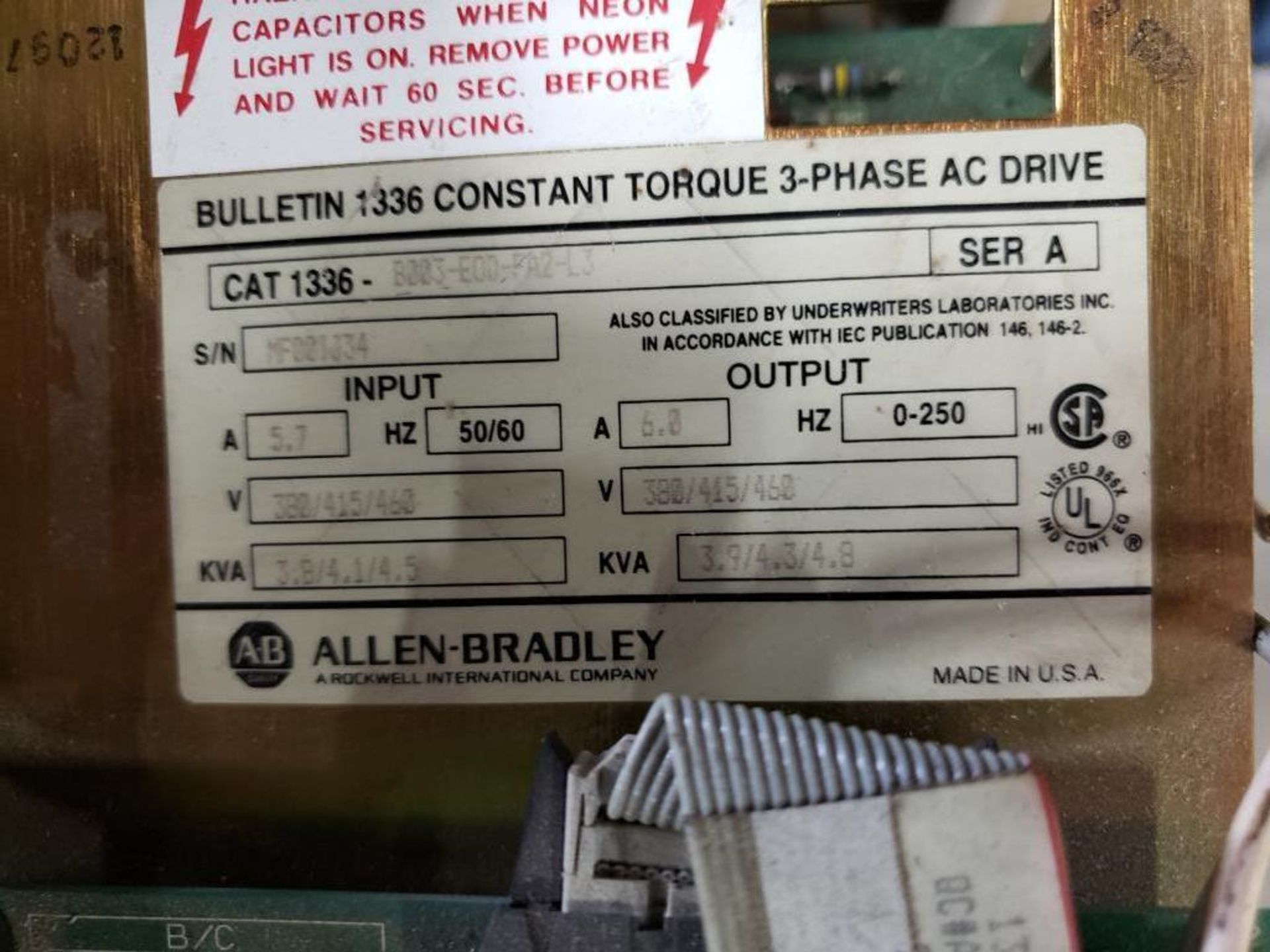 Allen Bradley 1336-B003-EOD-FA2-L3 AC drive. - Image 4 of 4