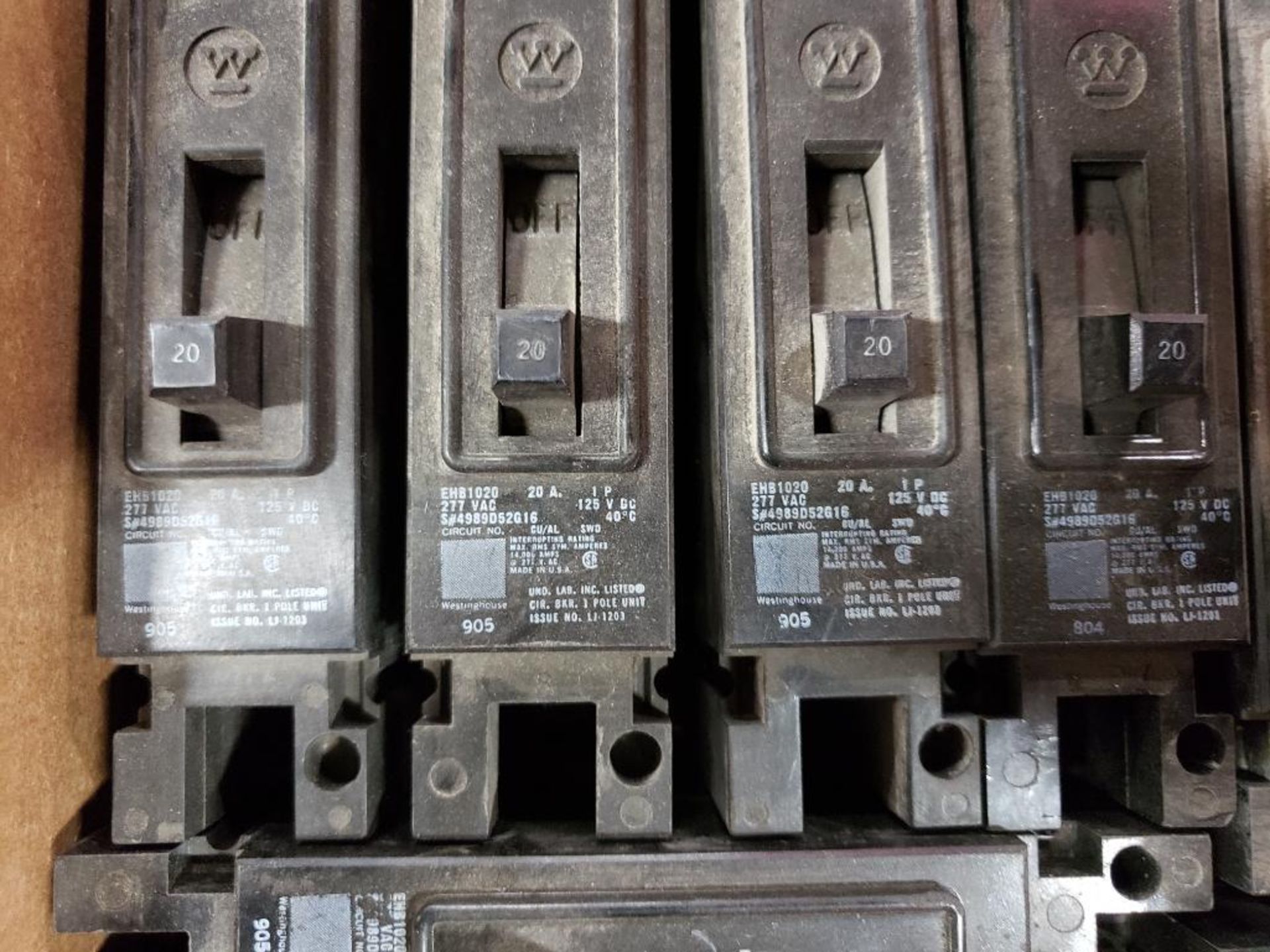 Qty 14 - Assorted Westinghouse molded case breaker. 20 AMP. - Image 10 of 10