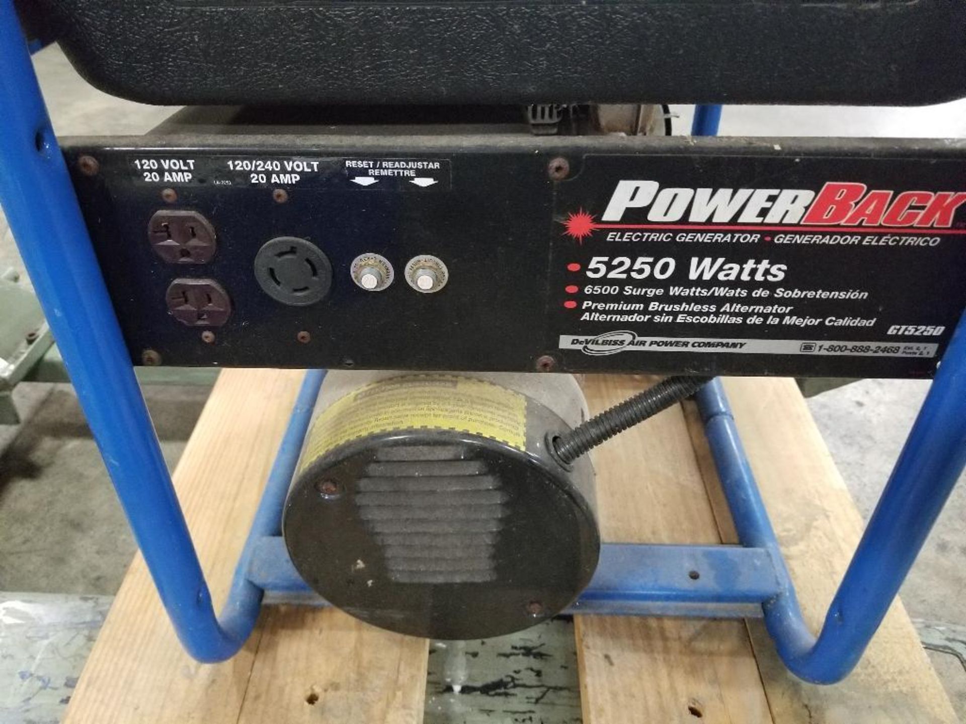 DeVilbiss GT5250 PowerBack electric generator. 5250WATT. - Image 8 of 9