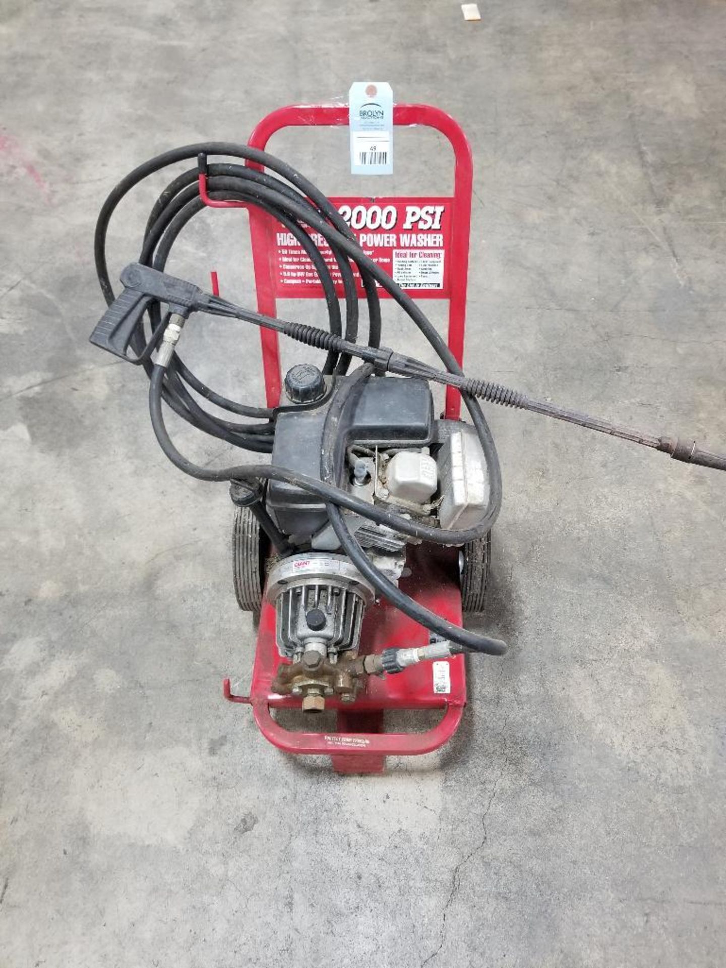 Giant Model-HR20 power washer. 2000PSI, 2.0GPM, 3400RPM. Made in the USA.