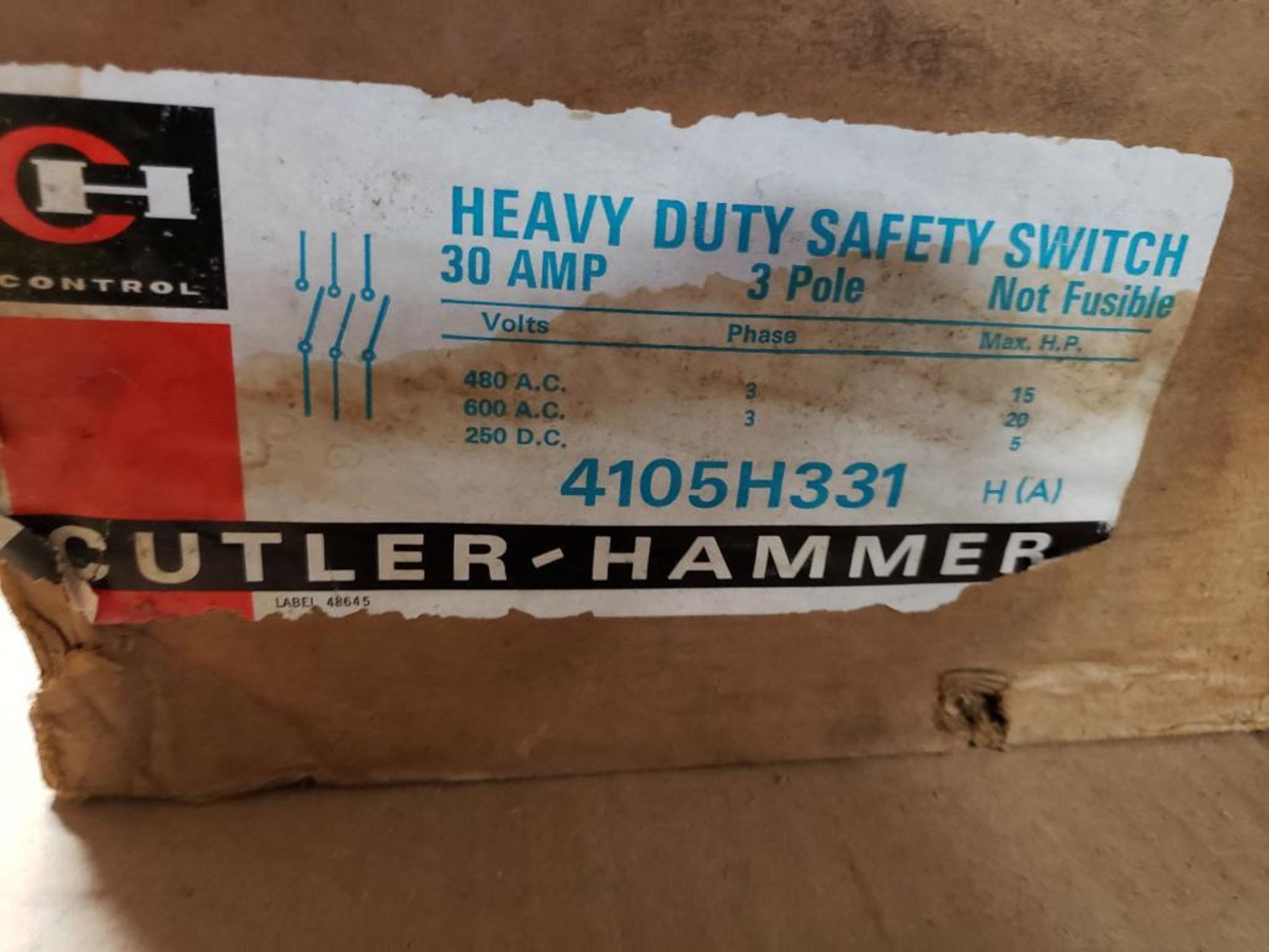 Qty 2 - Cutler Hammer 4105H331 Heavy Duty Safety Switch. - Image 2 of 2