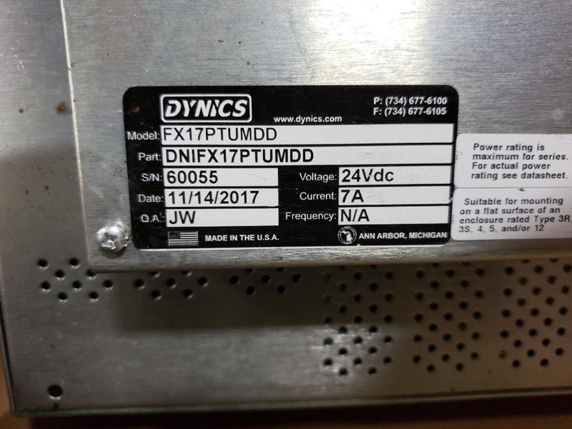 Dynics FX17PTUMDD 17" industrial monitor. - Image 3 of 4