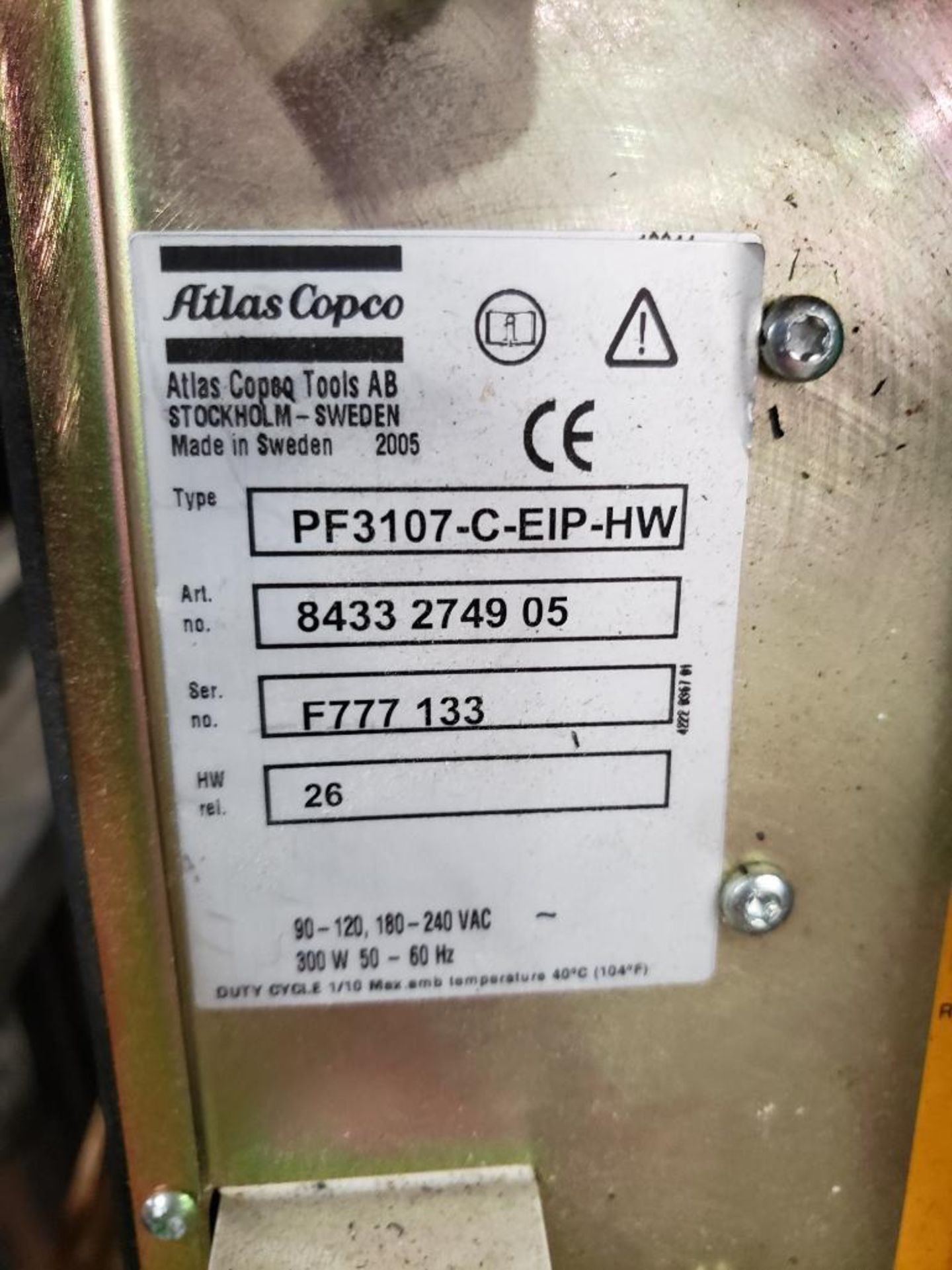 Atlas Copco Tensor 3-7 Nutrunner controller PF3107-C-EIP-HW. - Image 5 of 7