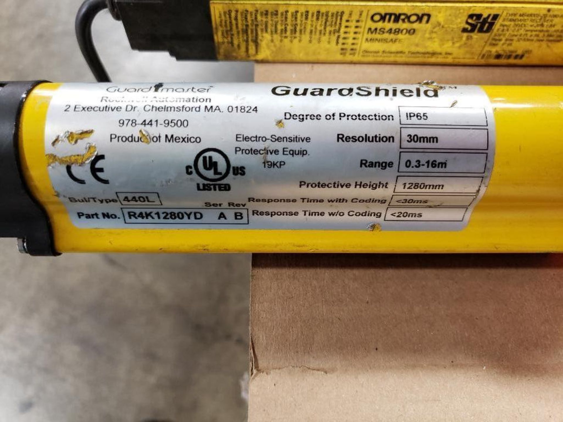 Allen Bradley Guardmaster GuardShield R4K1280YD light curtain emitter. - Image 4 of 5