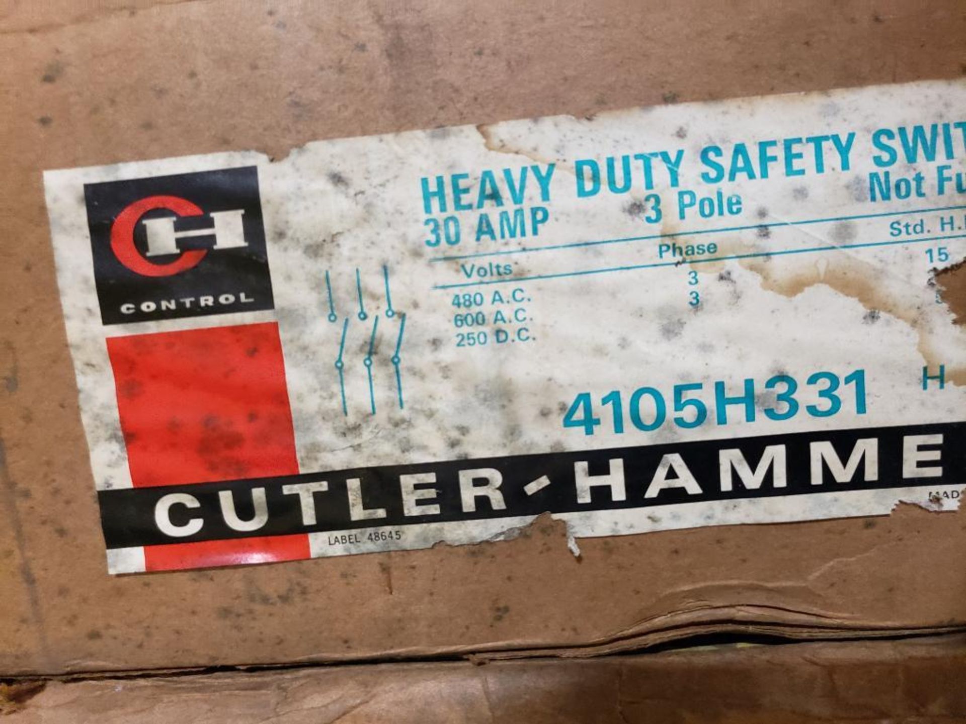 Qty 2 - Cutler Hammer 4105H331 Heavy Duty Safety Switch. - Image 2 of 3