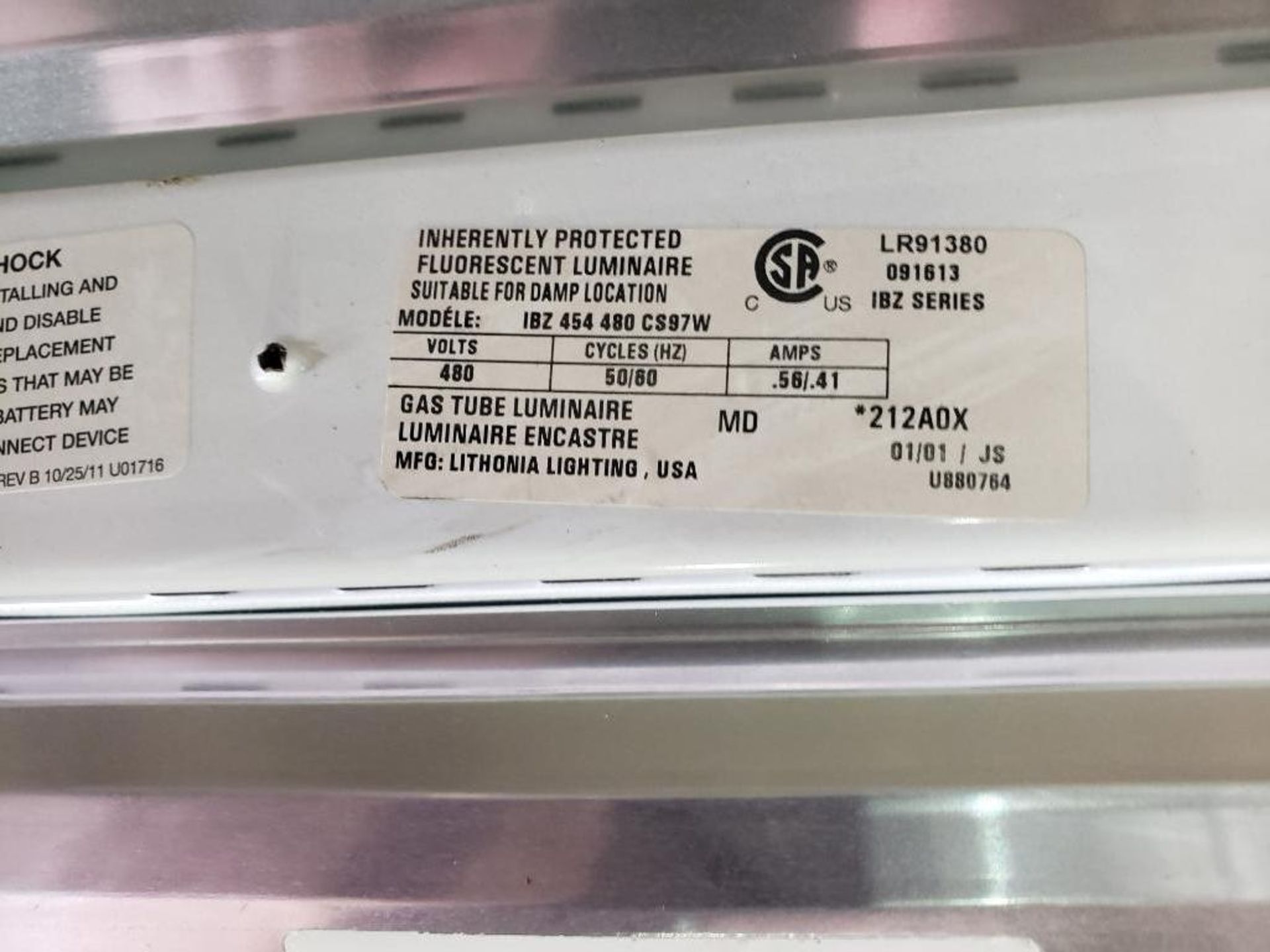 Qty 2 - Assorted electrical. Overhead heating unit, with Lithonia lighting IBZ-454-480-CS97W. - Image 3 of 3