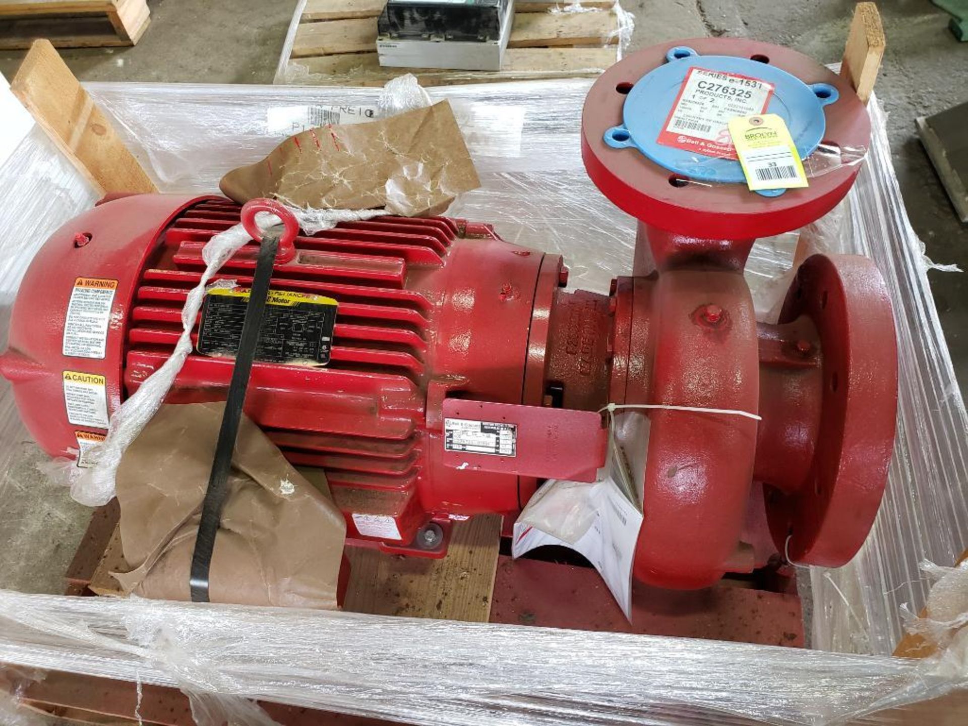 40HP Bell & Gossett e-1531 / SSF / 9.25. C276325. 1200GPM 1761RPM pump. 40HP Baldor 3PH motor.