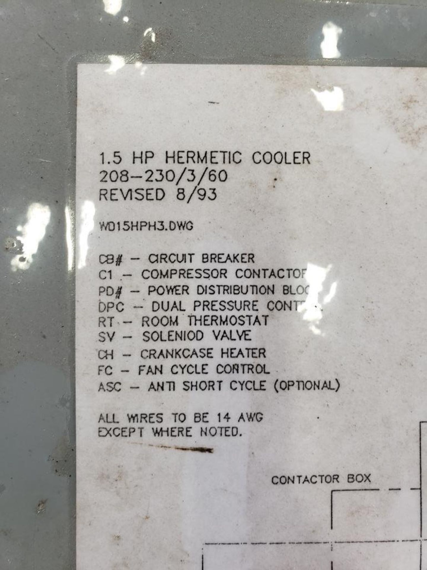 Copeland Corp. -013Z-CFV- condensing unit. 200/208-230V - Image 4 of 5