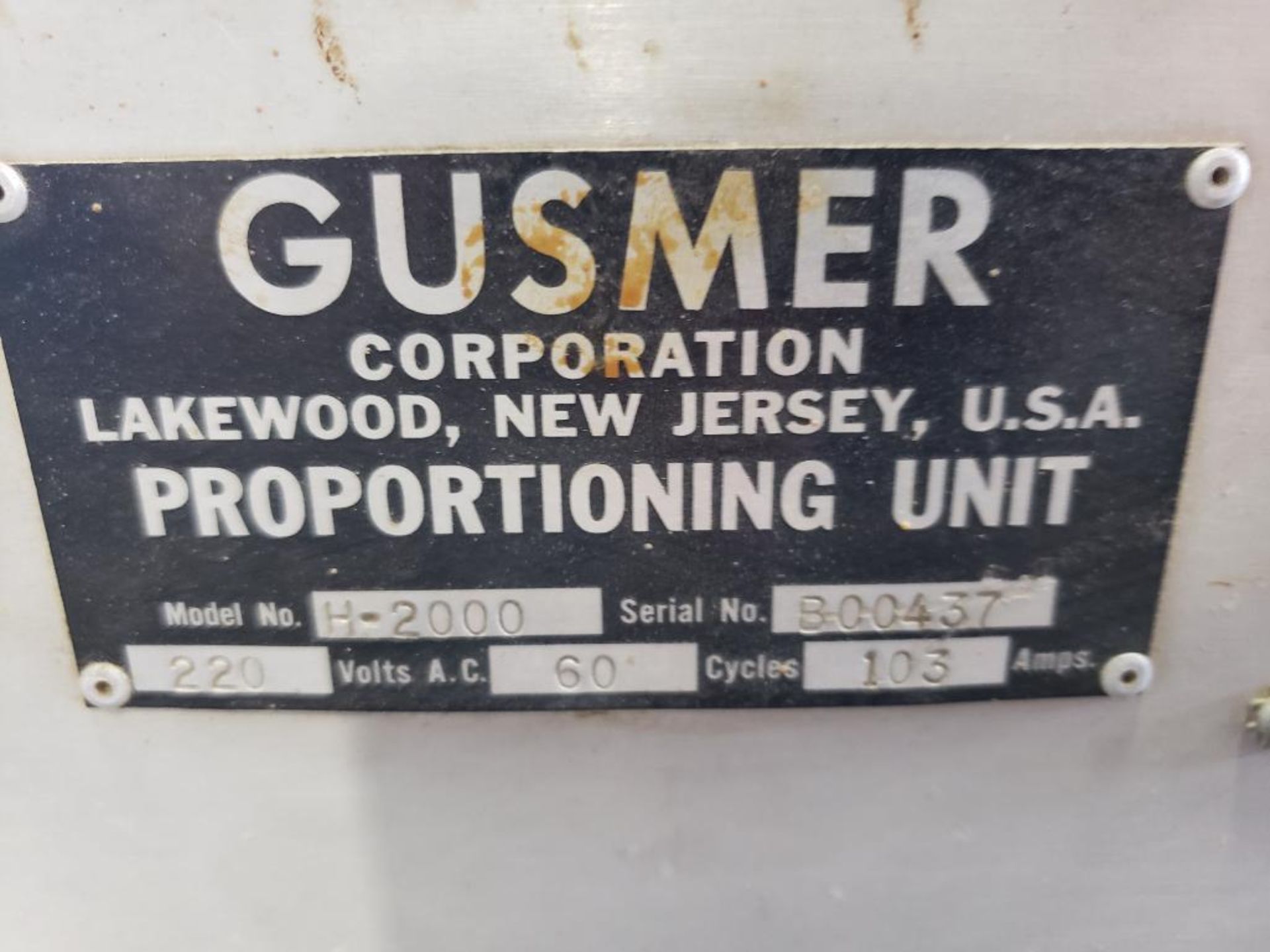 Gusmer H-2000 Proportioning Unit. 220VAC, 103AMPS. - Image 4 of 7