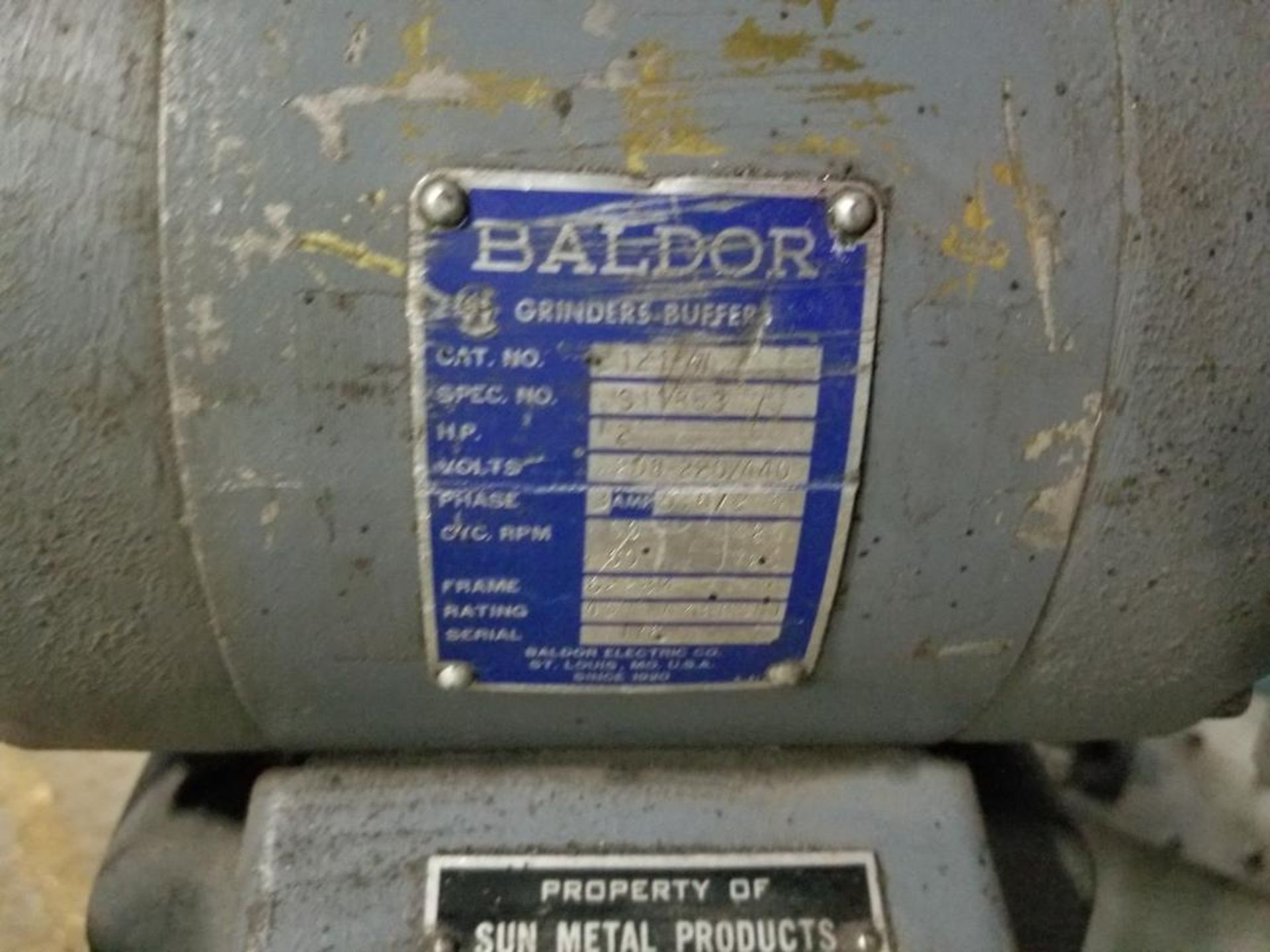 2HP Baldor grinder buffer. 208-220/440V, 3PH. - Image 2 of 7