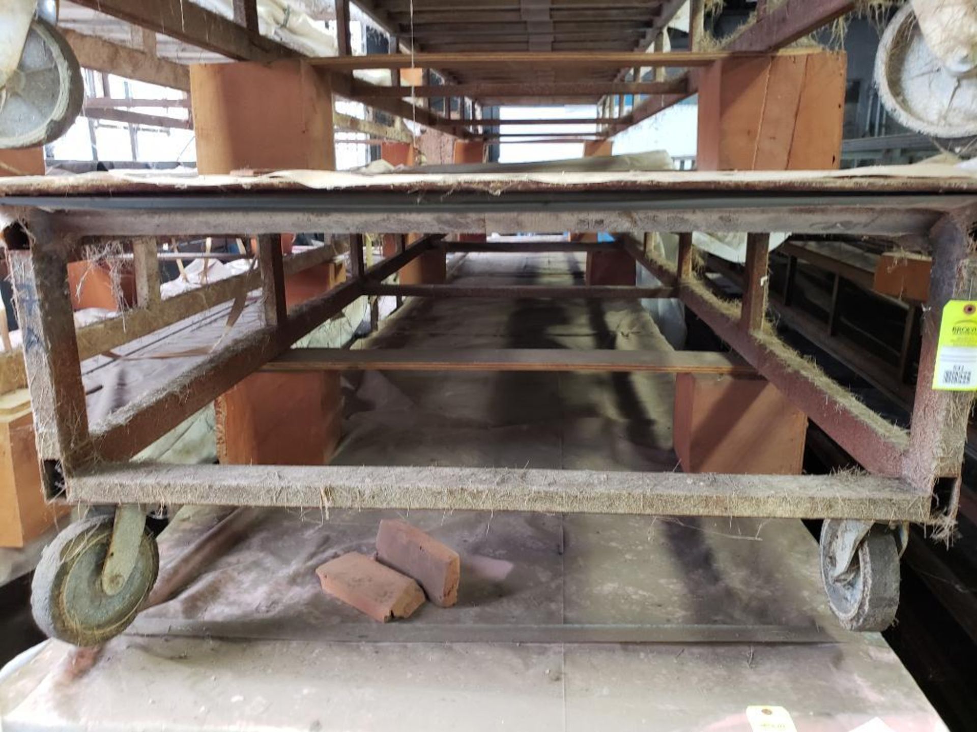 Rolling material cutting table. 27FT x 55" x 28". LxWxH. - Image 2 of 3