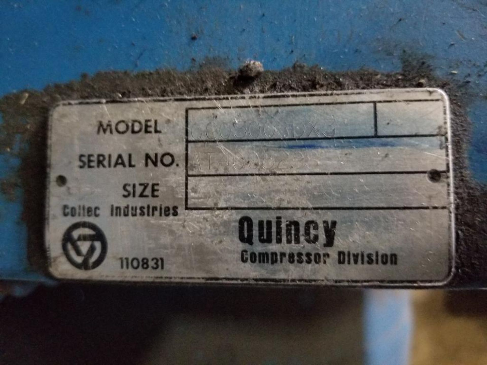 Quincy Air Compressor. 0003008DX3. 3HP Baldor motor. 208-230/460V, 3PH, 1725RPM. - Image 4 of 11