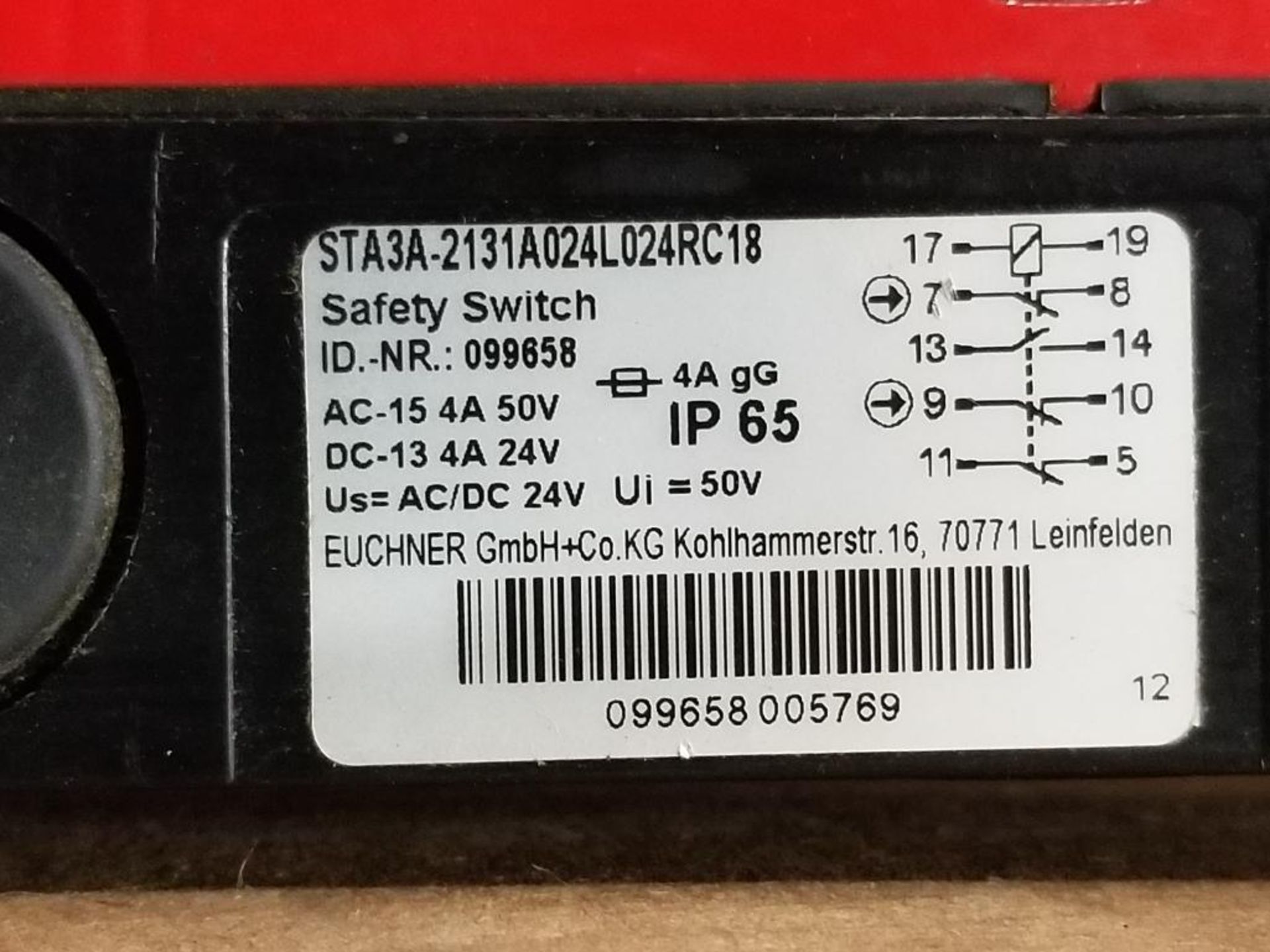 Qty 2 - Euchner STA3A-2131A024L024RC18 Safety switch. - Image 7 of 7