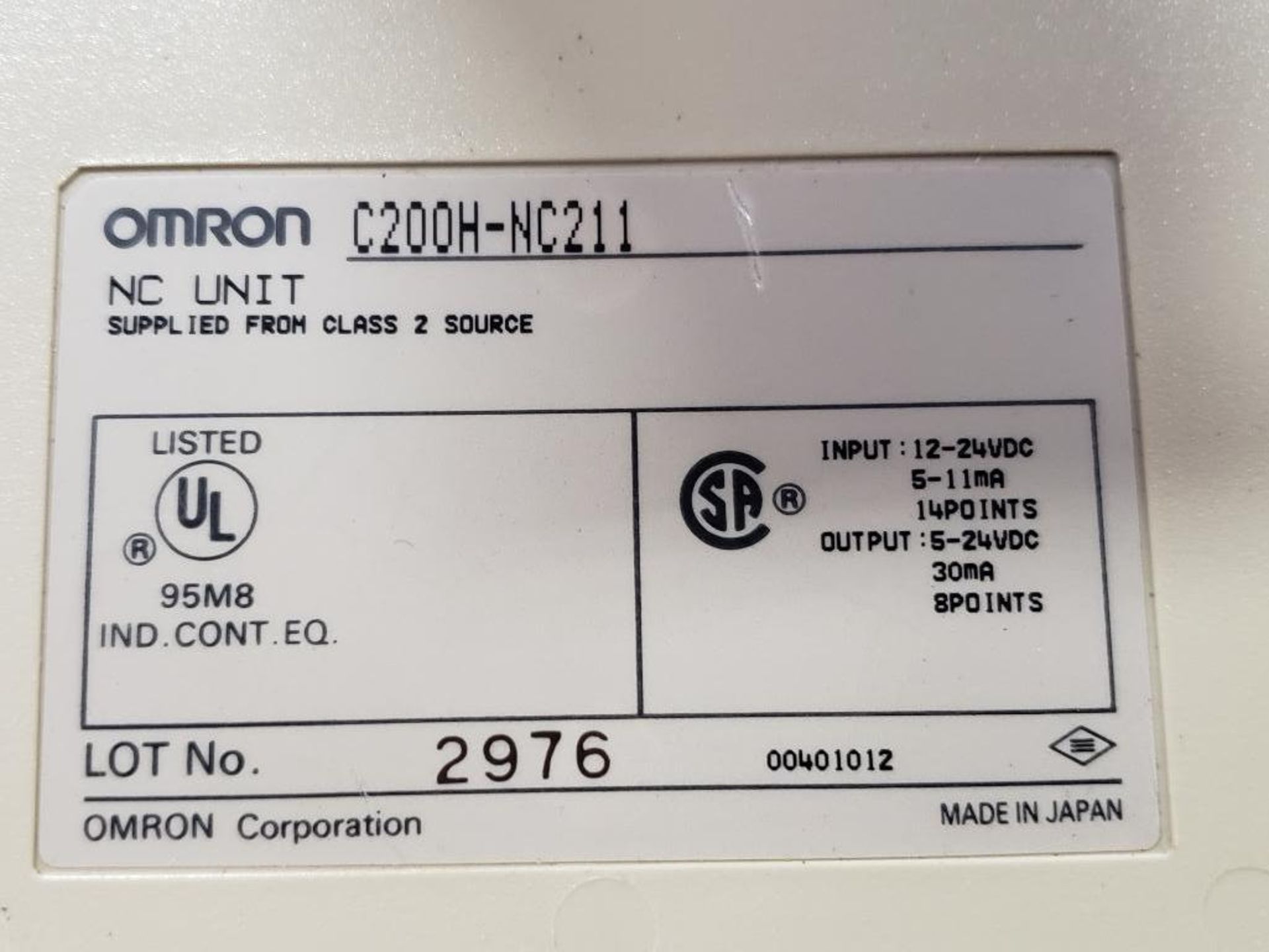 Qty 12 - Assorted Omron programmable control rack components. - Image 6 of 11