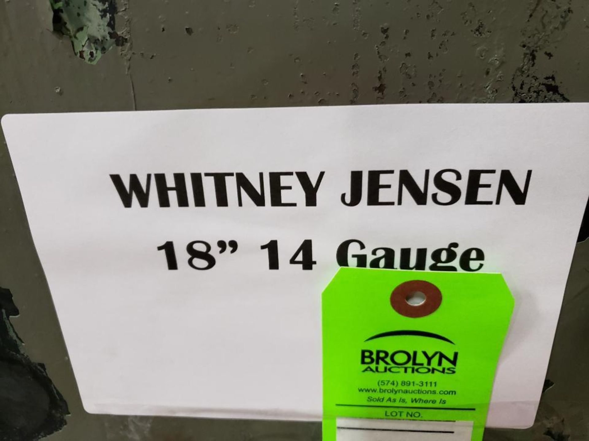 Whitney Jenson 18" press brake. 14 gauge capacity. - Image 2 of 13