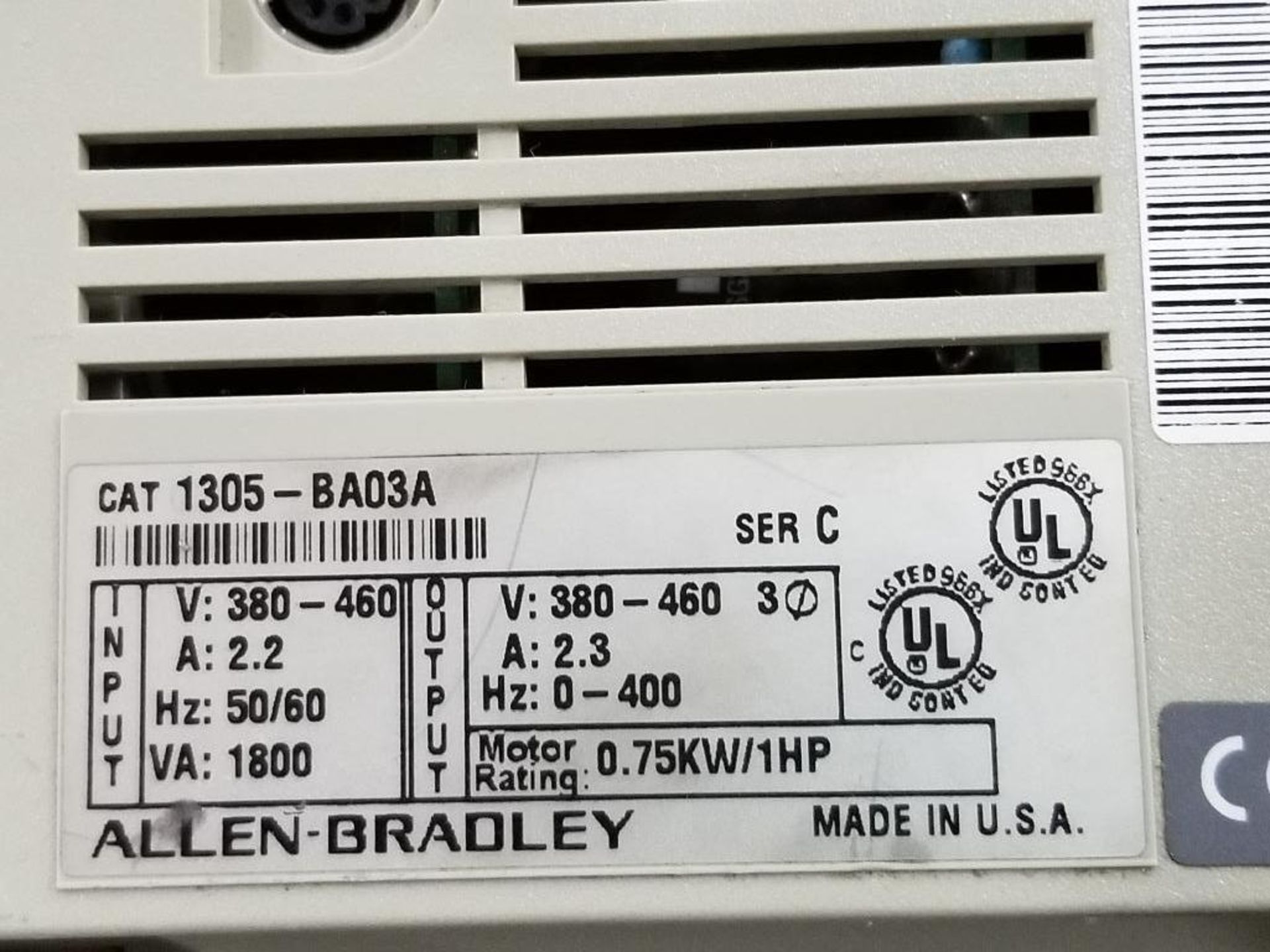 Allen Bradley 1305-BA03A 1305 variable frequency drive. - Image 3 of 3