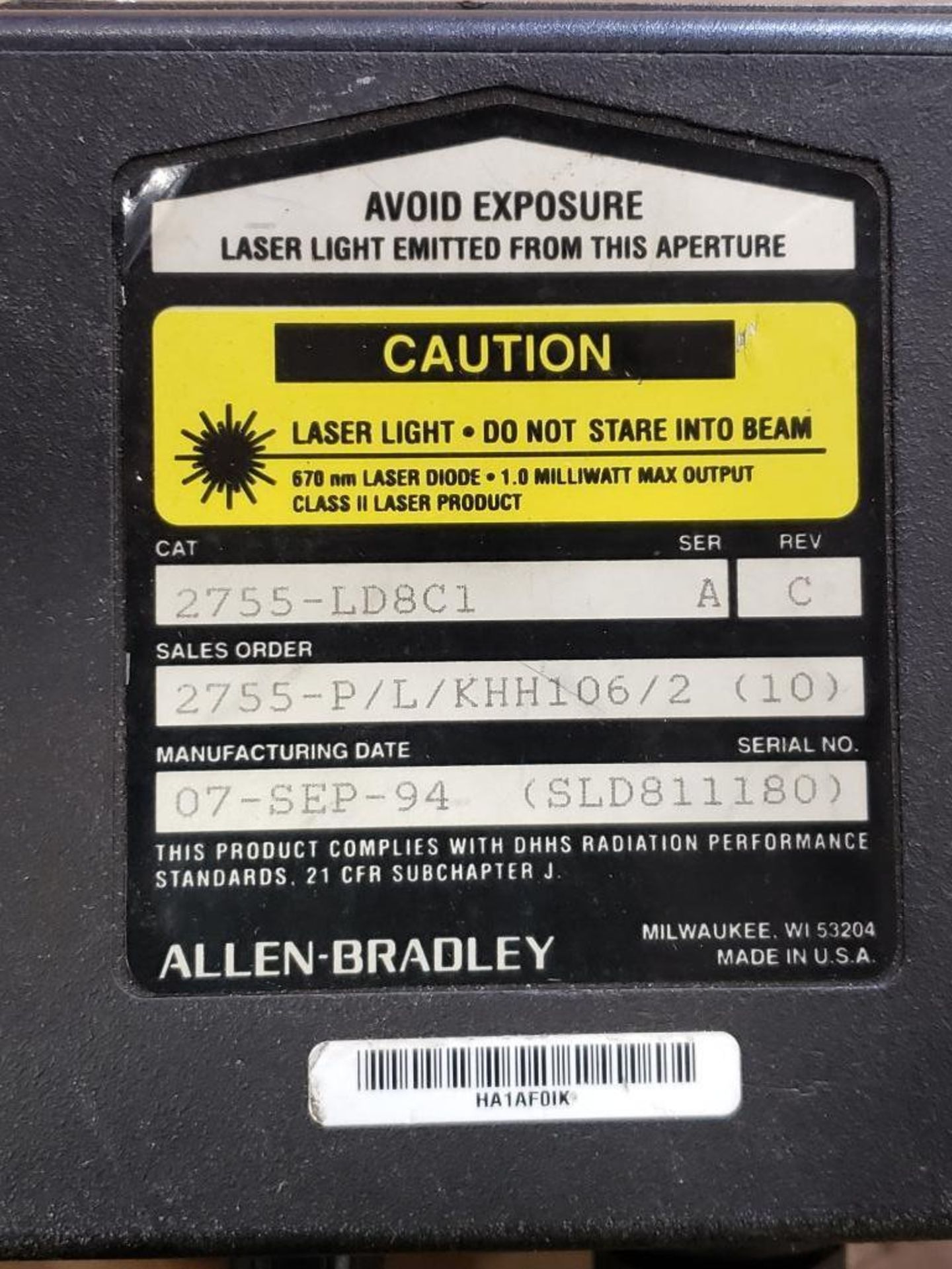 Allen Bradley 2755-LD8C1 Laser scanner head. - Image 4 of 4