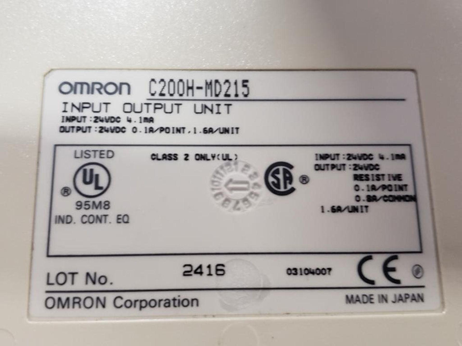 Qty 12 - Assorted Omron programmable control rack components. - Image 8 of 11