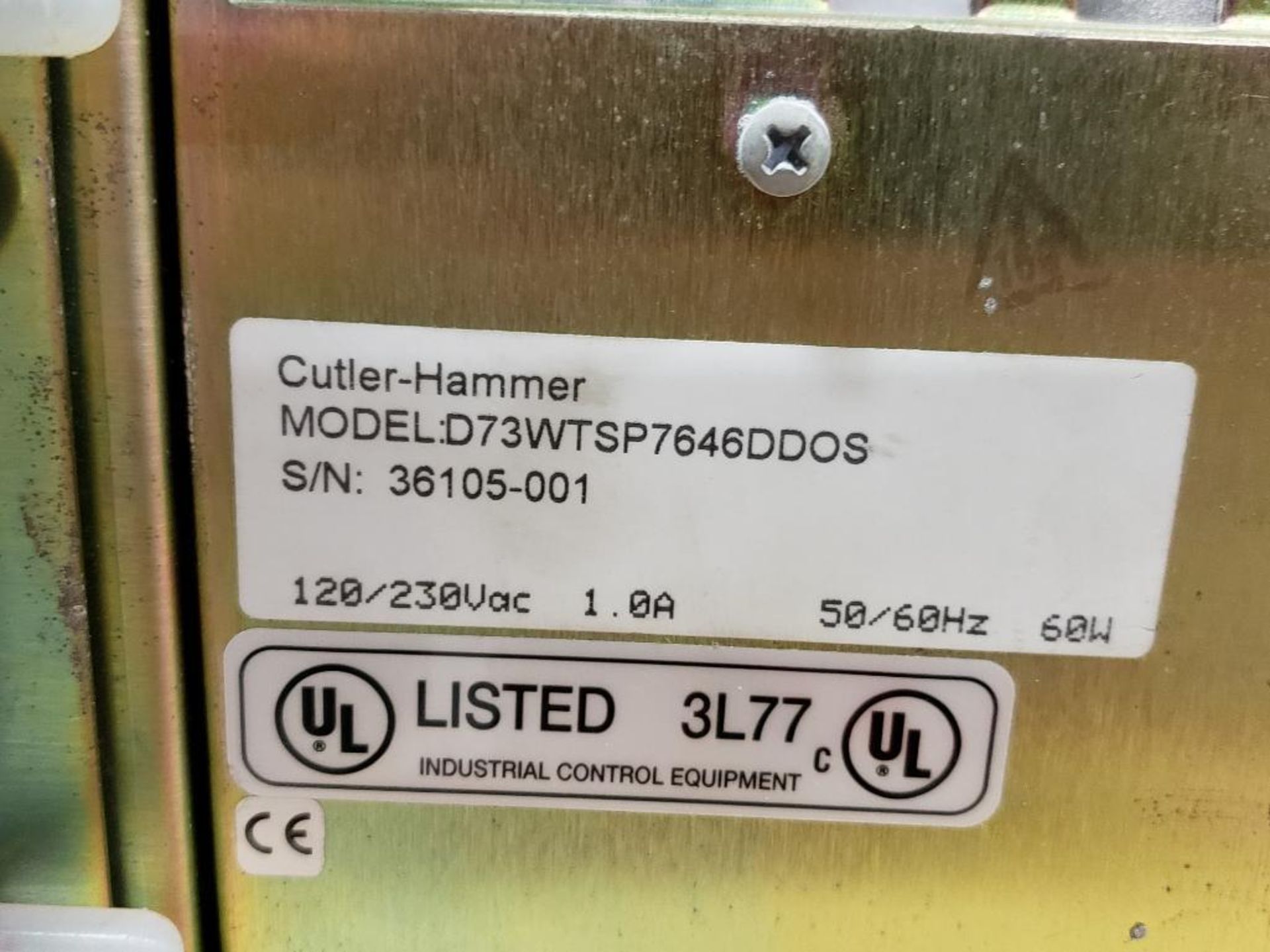 Cutler-Hammer D730 monitor control panel. D73WTSP7646DDOS. - Image 8 of 8