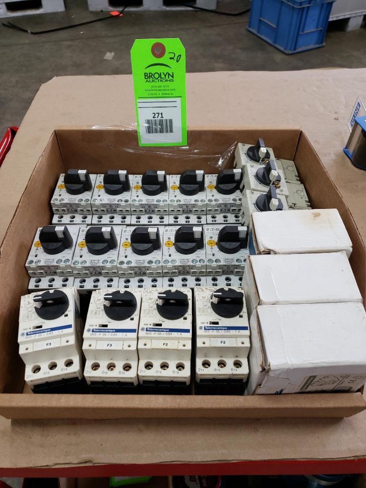Qty 20 - Assorted contactor/ motor protectors. Telemecanique, Eaton, Schneider electric.