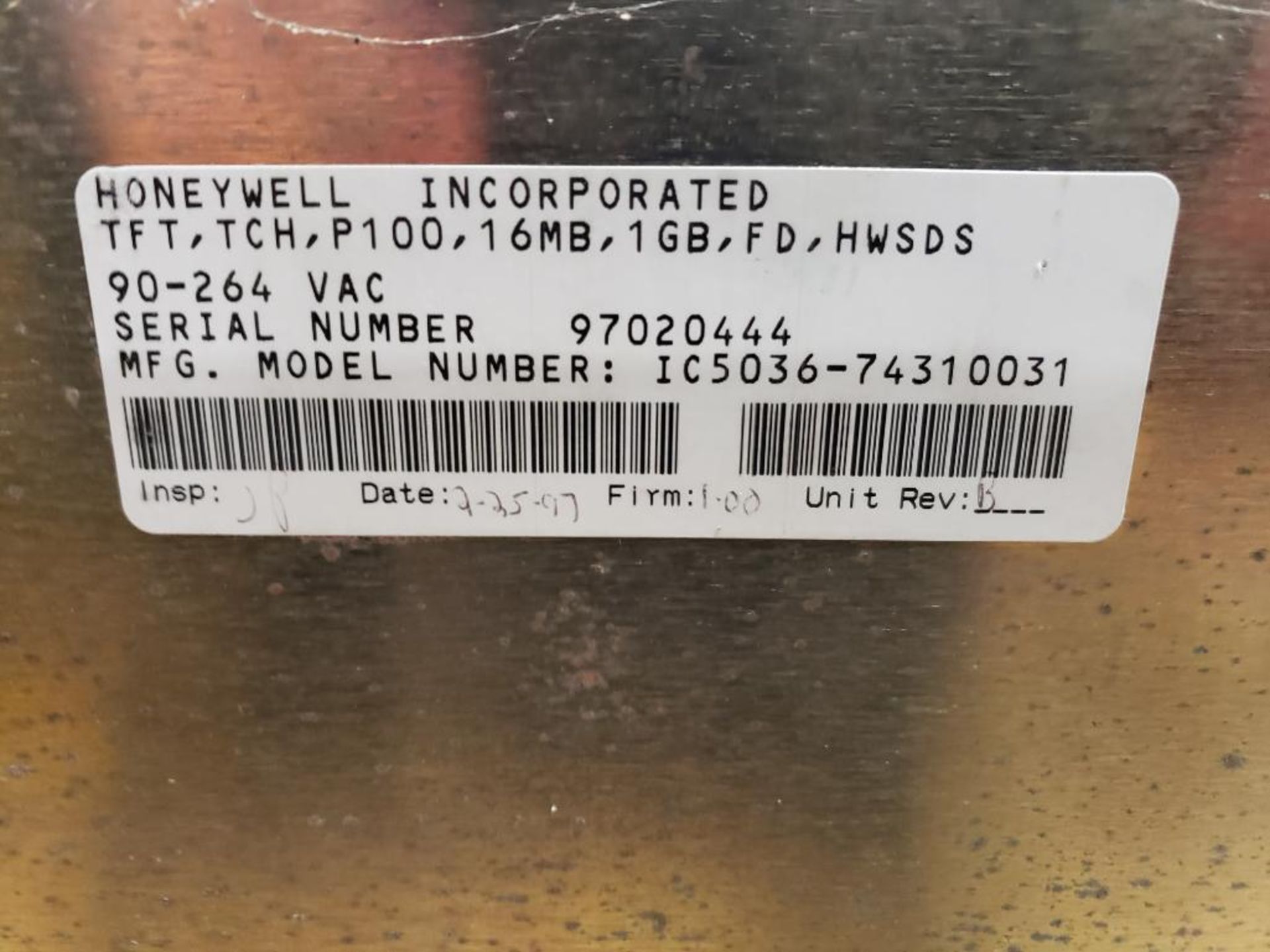 Honeywell IC5036-74310031 operator interface panel. - Image 9 of 9