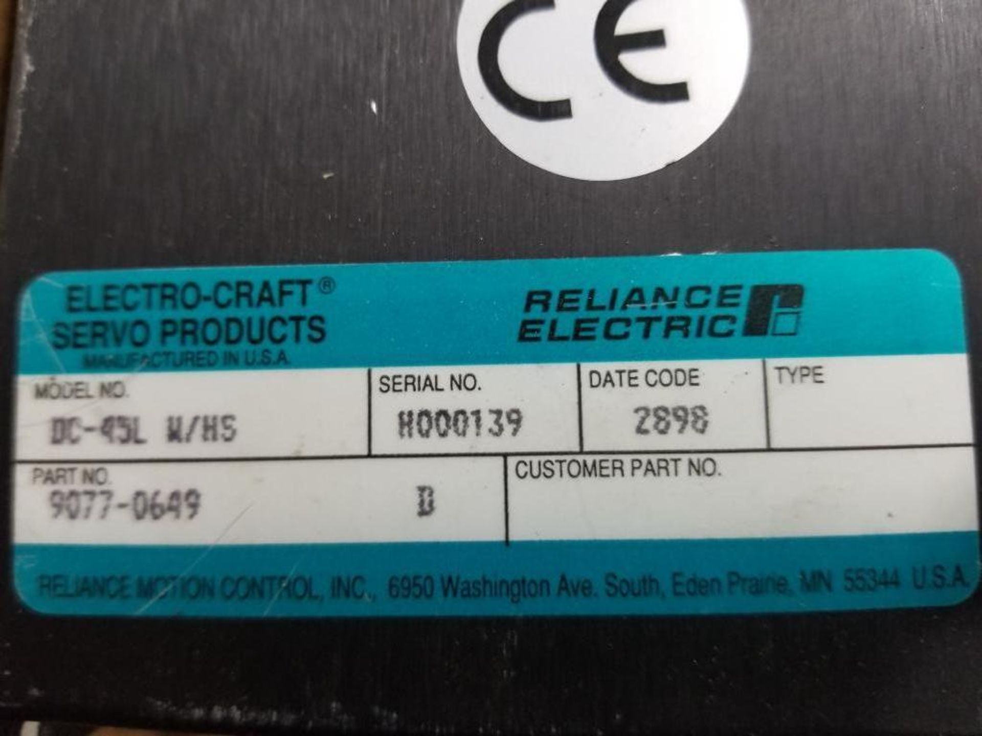 Reliance Electric DC-45L Electro-Craft brush-type amplifier. - Image 4 of 4