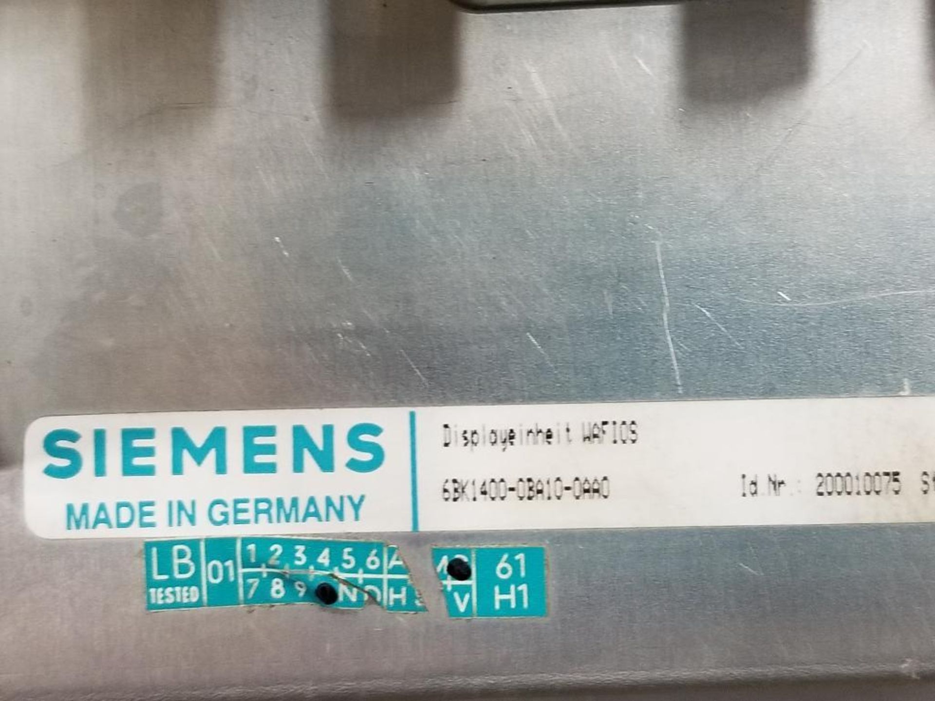 WAFIDS Siemens 6BK1400-0BA10-0AA0 operator screen. - Image 4 of 8