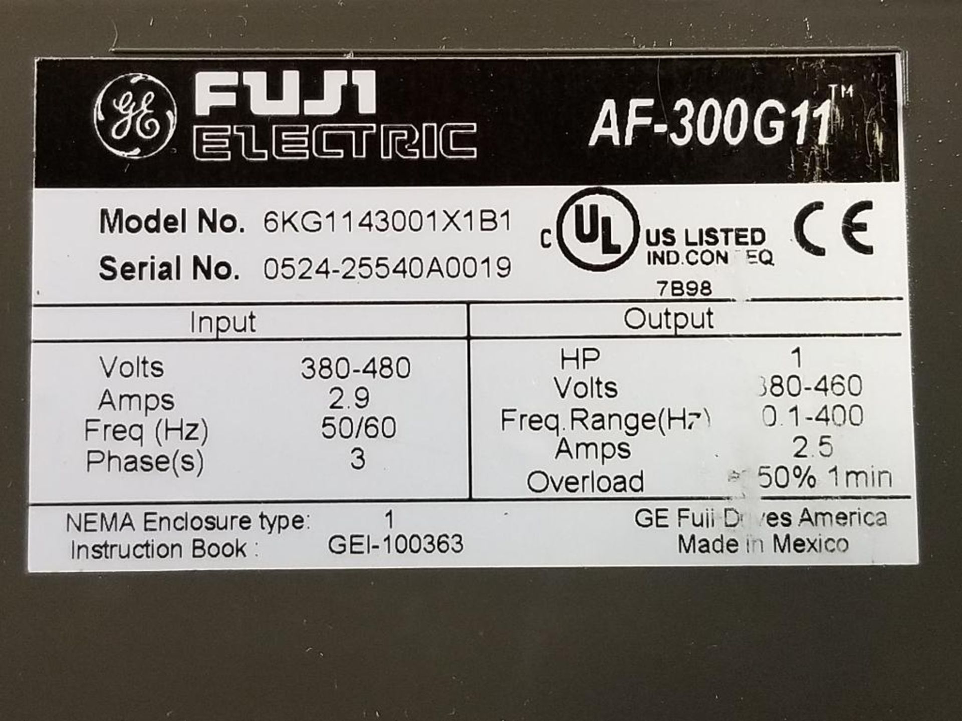 Fuji AF-300 G11 drive. 6KG1143001X1B1. - Image 5 of 5
