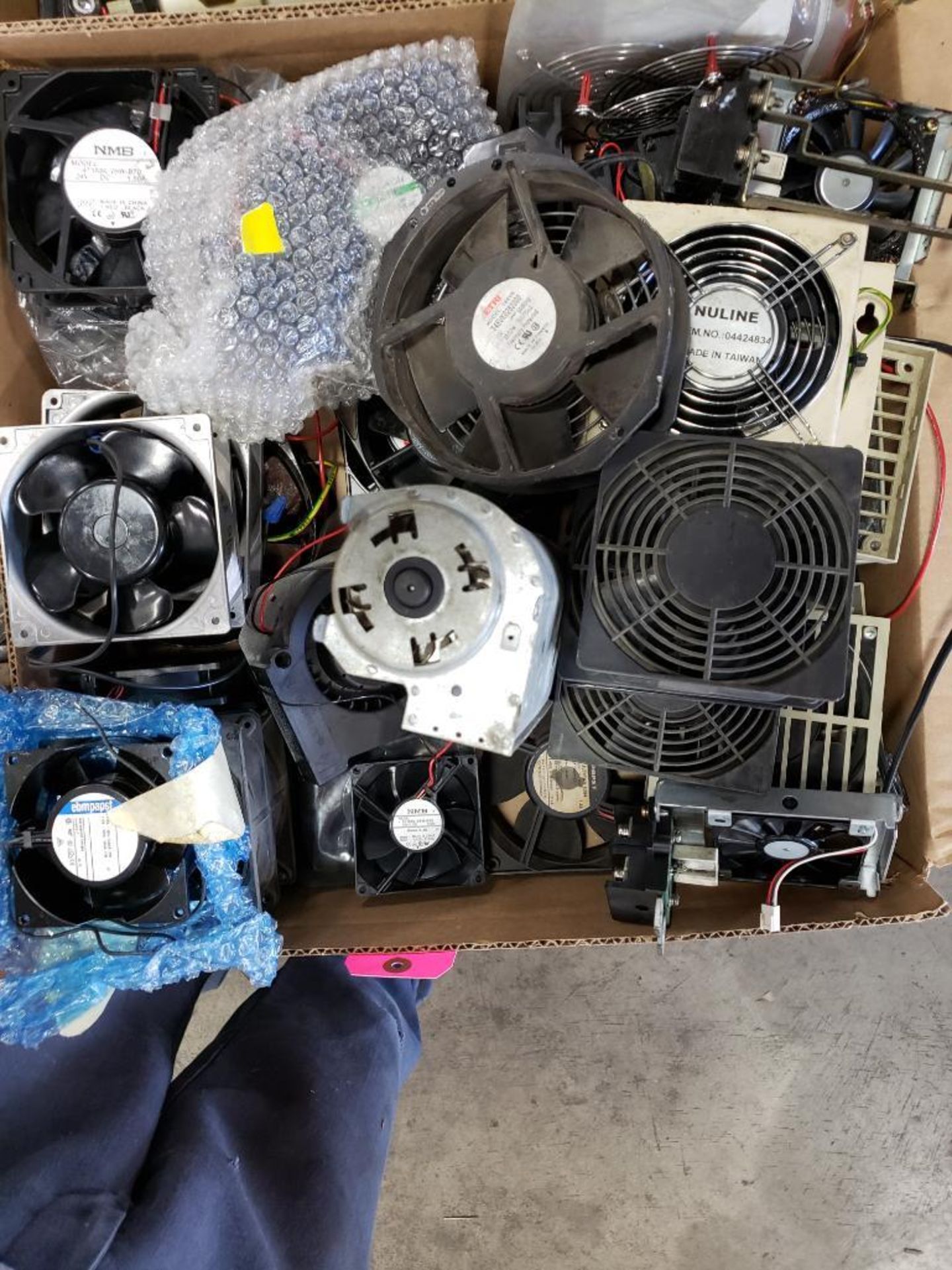 Assorted electrical fan assembly. Nuline, Papst, NMB.