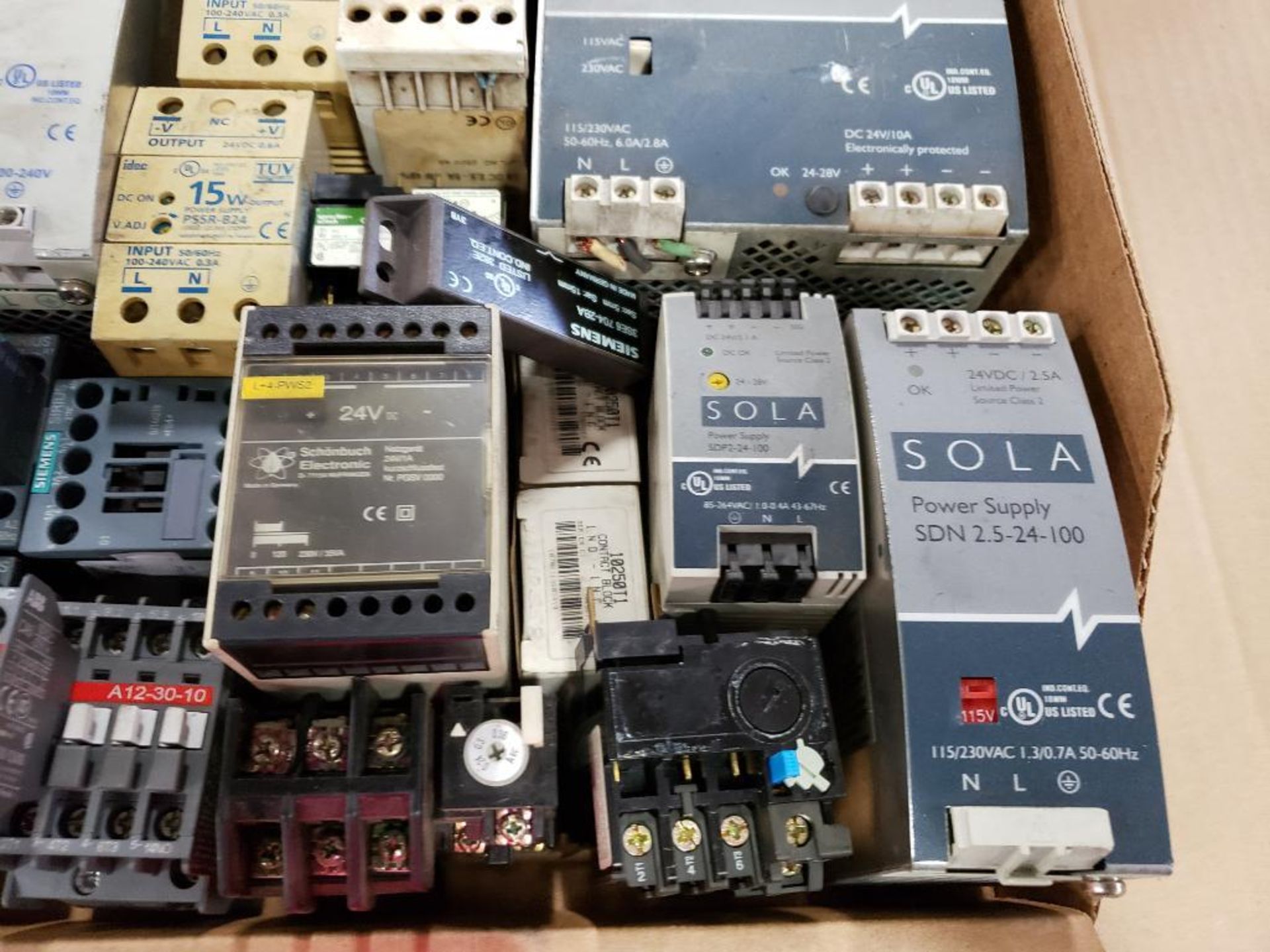Assorted electrical. Power supply, relay, contactor. Sola, IDEC, Sprecher+Schuh, ABB, Siemens. - Image 4 of 5