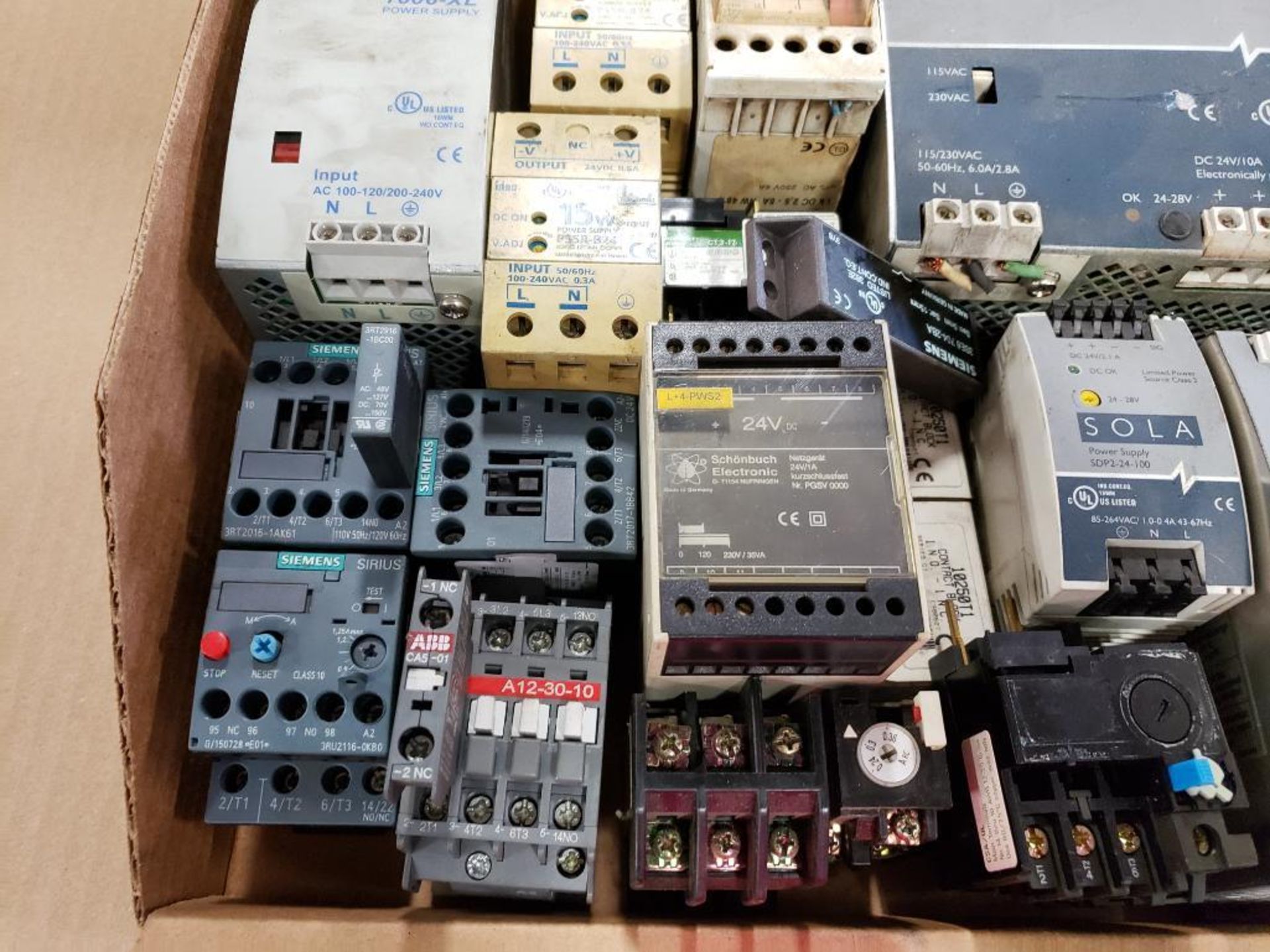 Assorted electrical. Power supply, relay, contactor. Sola, IDEC, Sprecher+Schuh, ABB, Siemens. - Image 5 of 5