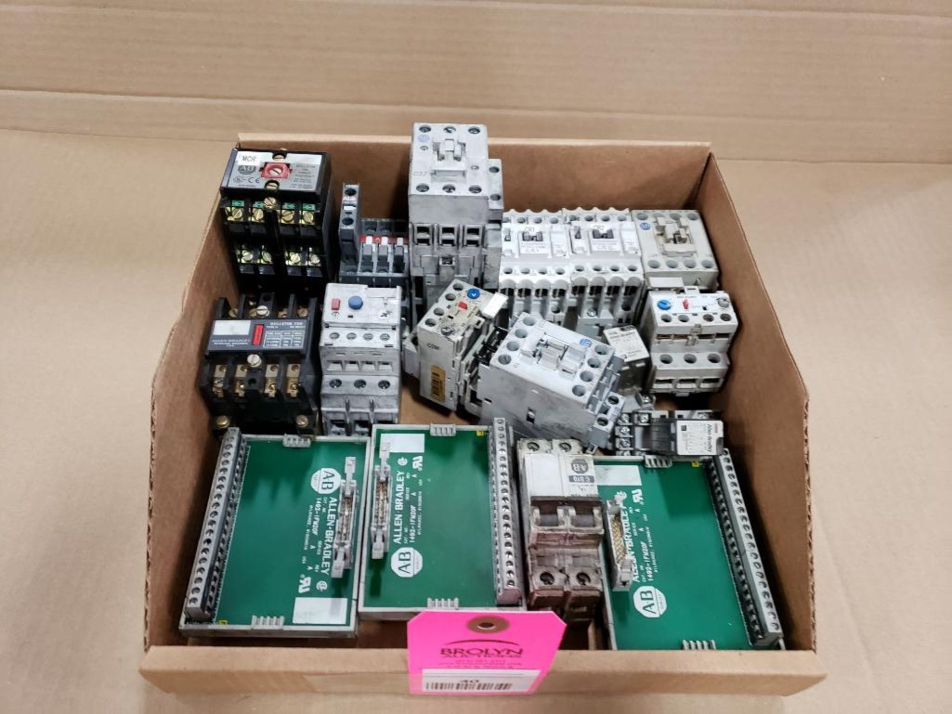 Assorted electrical. contactors, relays, wire terminal. Allen Bradley.