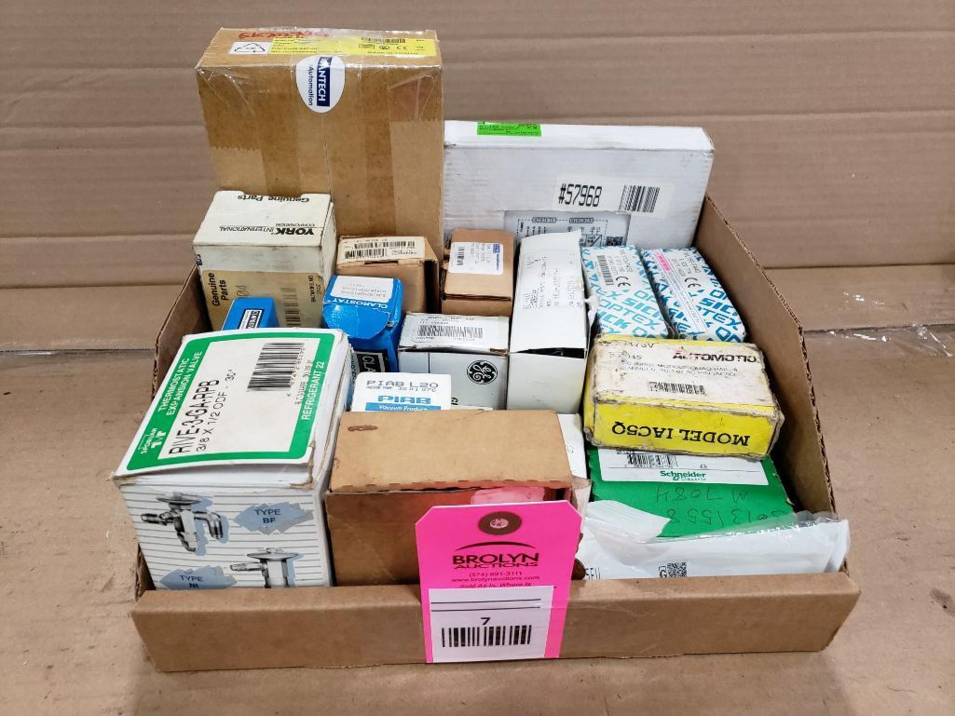 Assorted replacement parts. Sporlan, Piab, GE, Advantech.