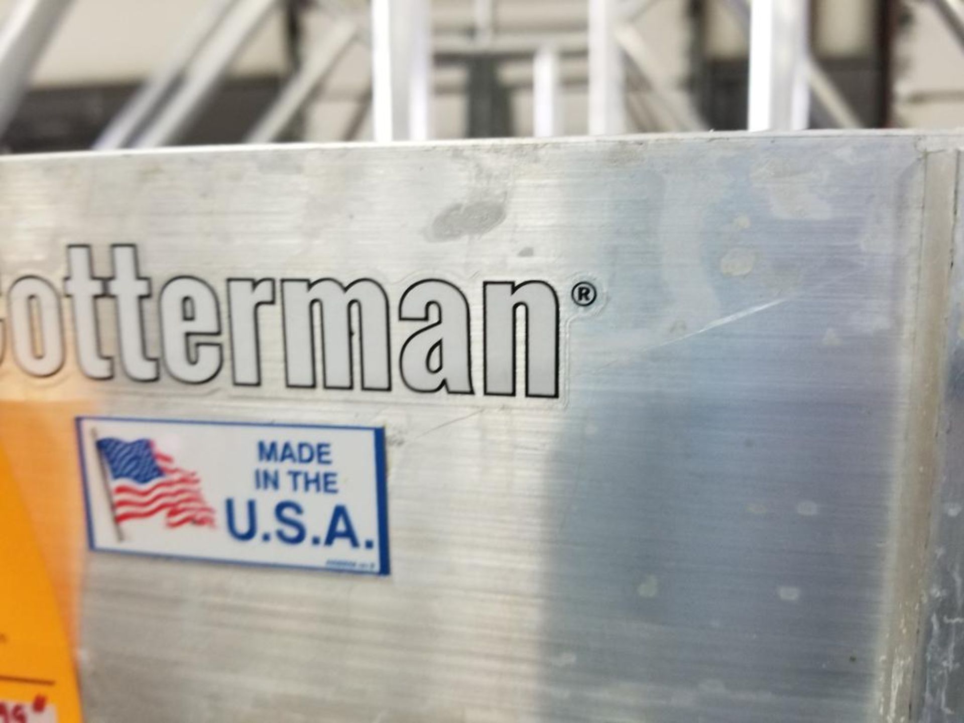 Cotterman aluminum crossover bridge step set. 120" long x 30" wide x 99" tall with rail. - Image 3 of 9