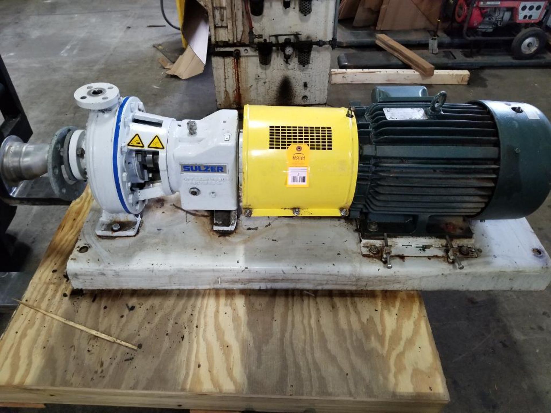 Sulzer centrifugal pump. Model CPT22-1C w/ 30hp Toshiba motor. 3ph 460v.